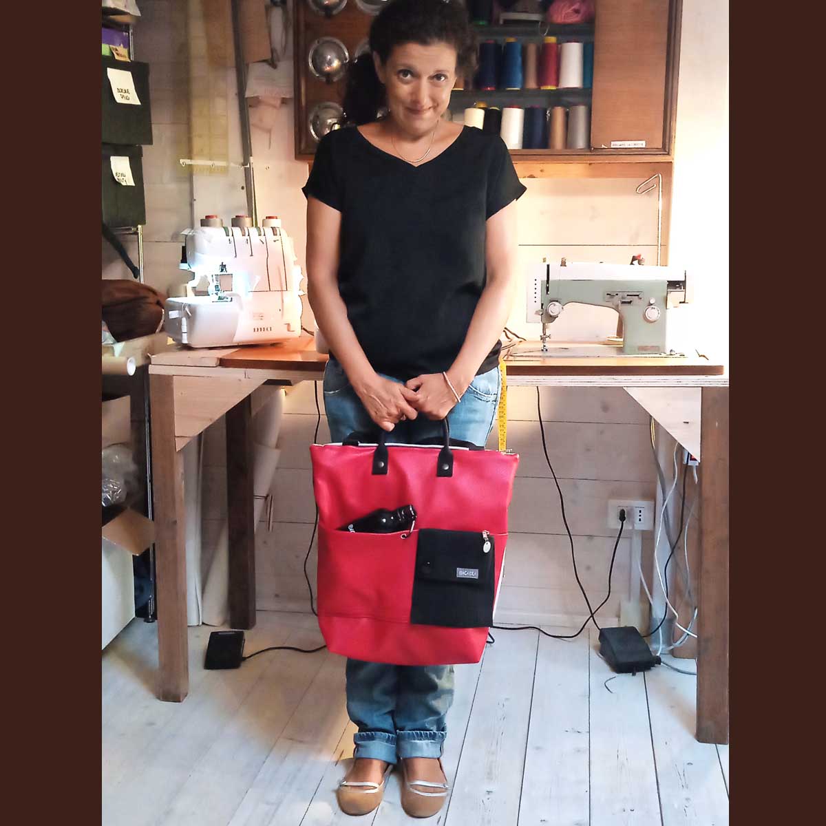 Ricicli Design Borse Borsa zaino Greta n°24 gialla convertibile