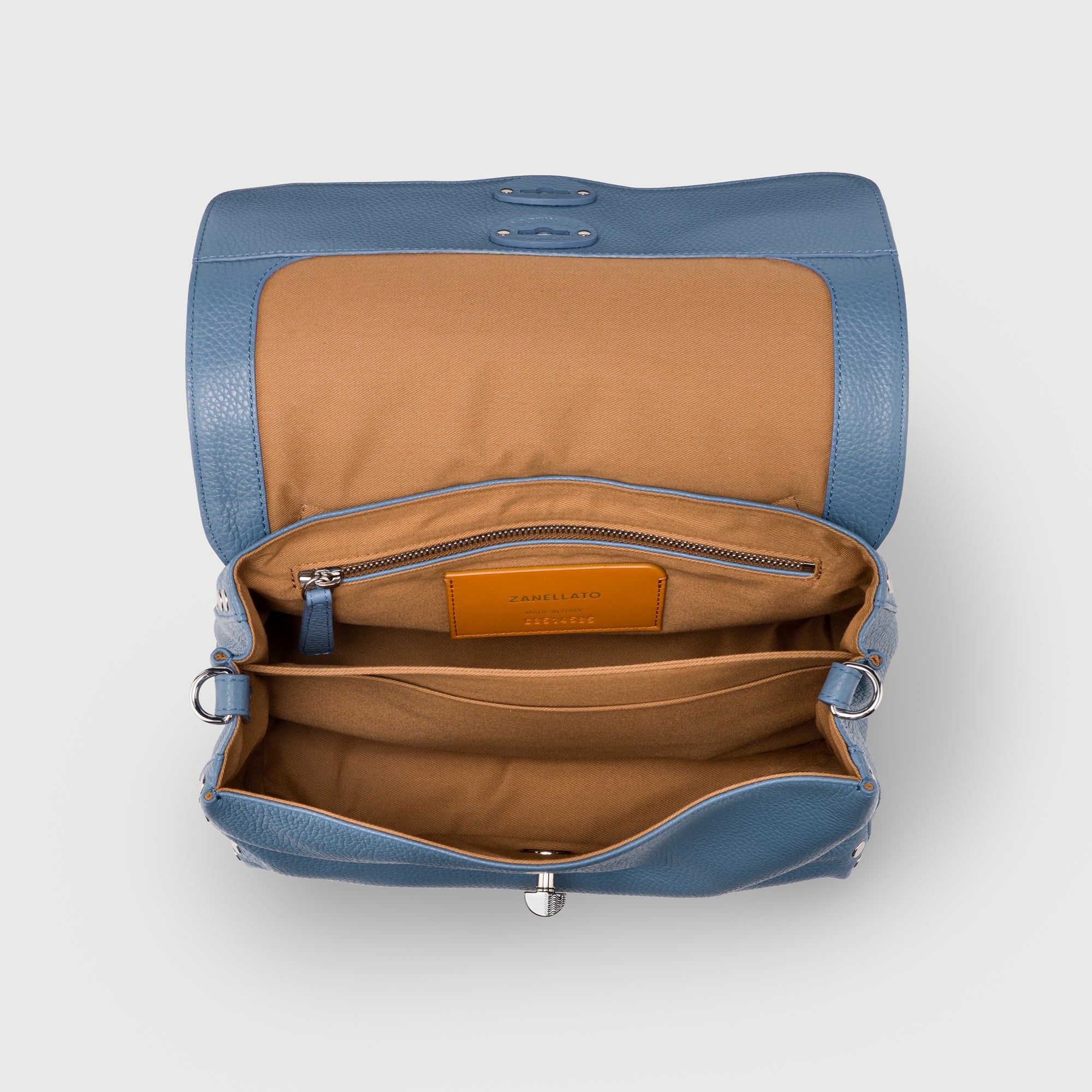 Zanellato Postina® S borsa blu Sambuco Notturno martellata
