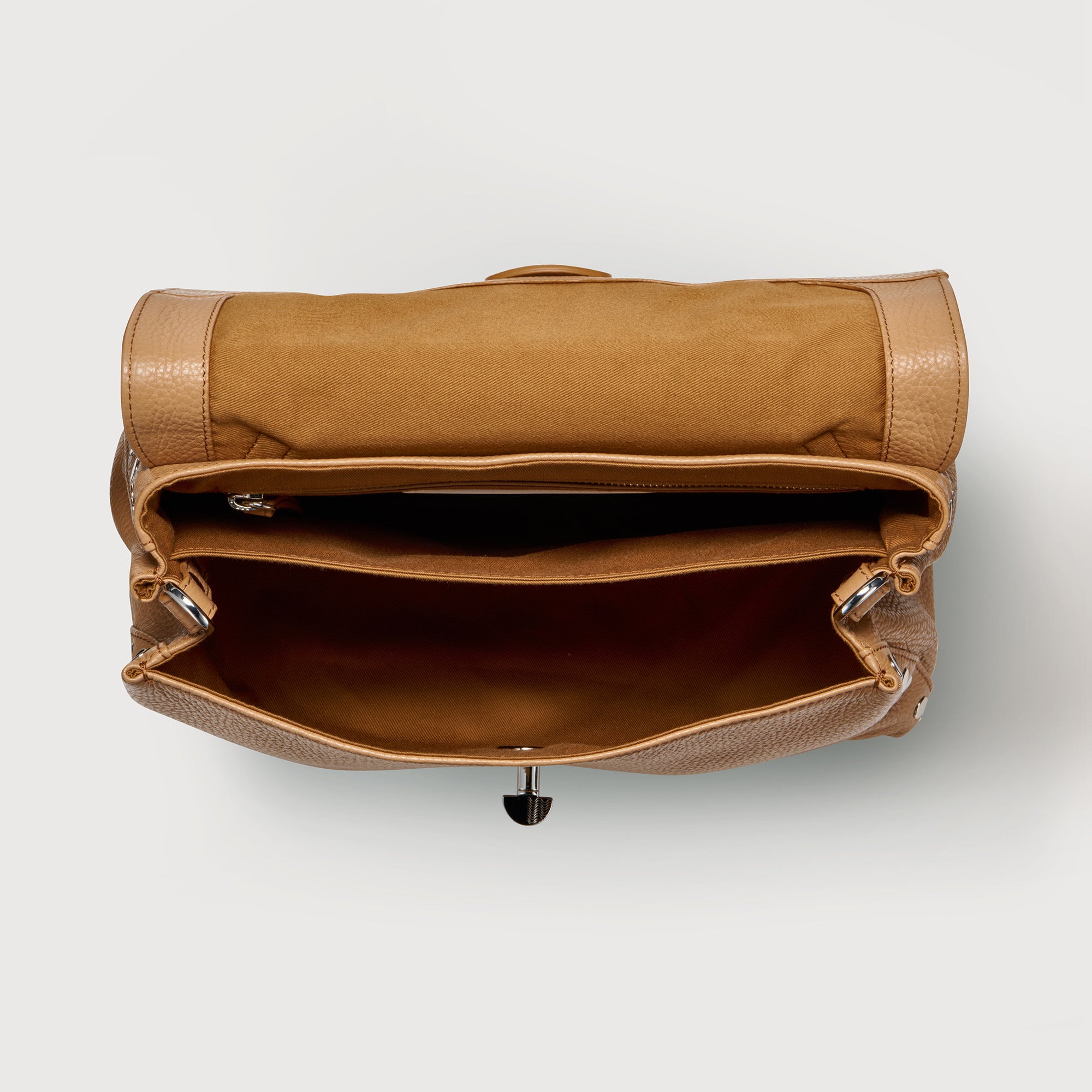 Zanellato Postina® S borsa marrone Cantucci pelle martellata