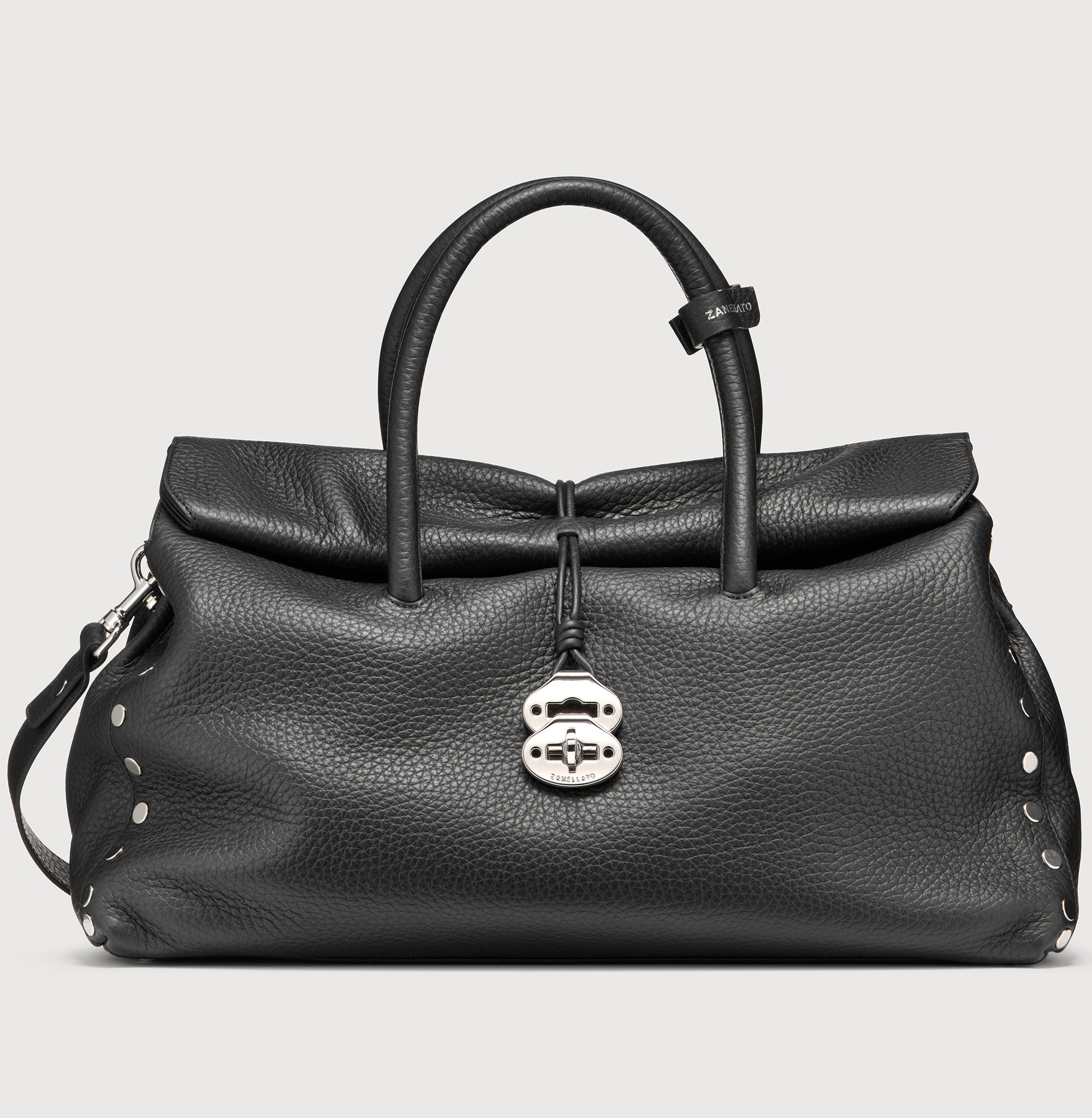 Zanellato Dotta® XL borsa nera in pelle martellata