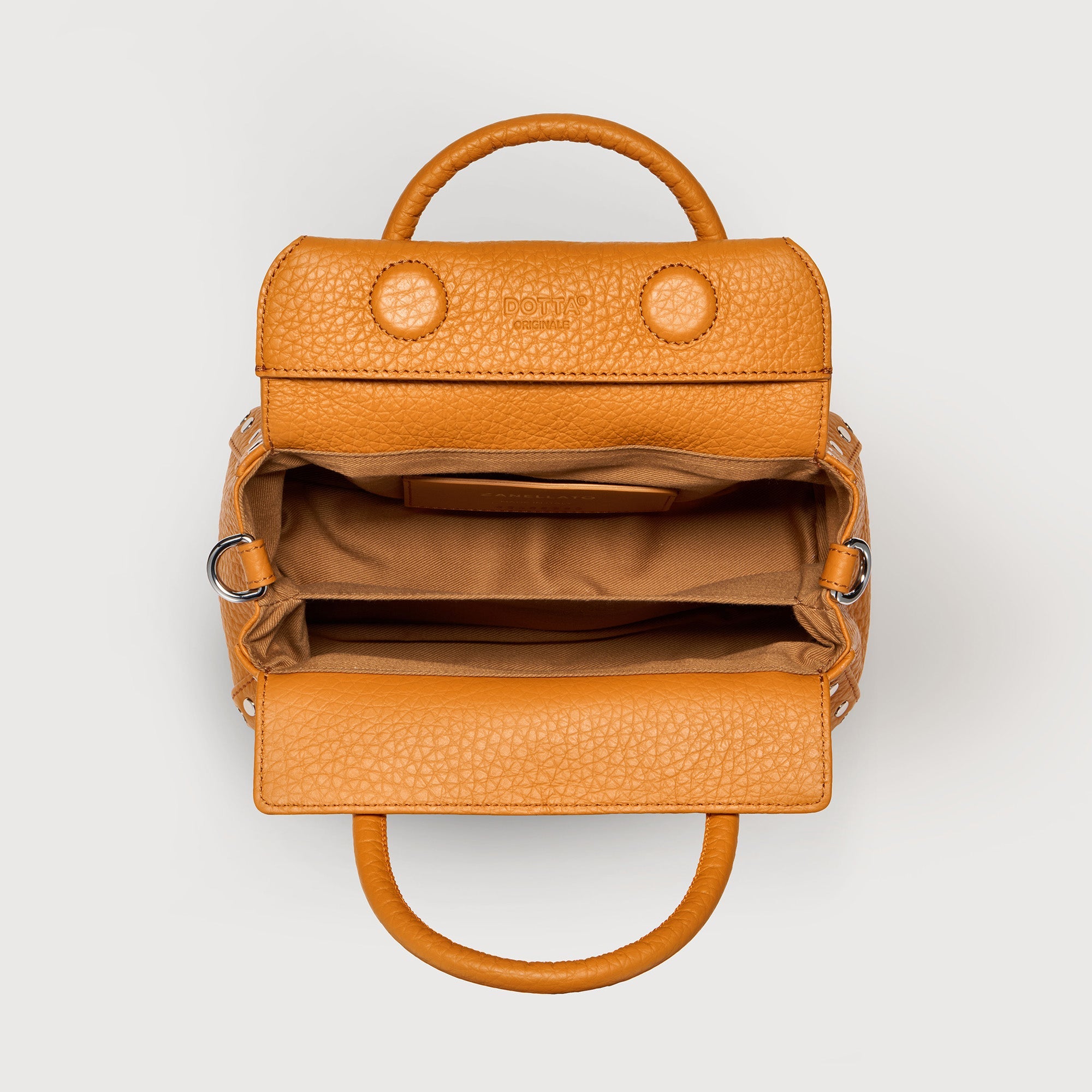 Zanellato Dotta® Baby borsa a mano arancione pelle martellata