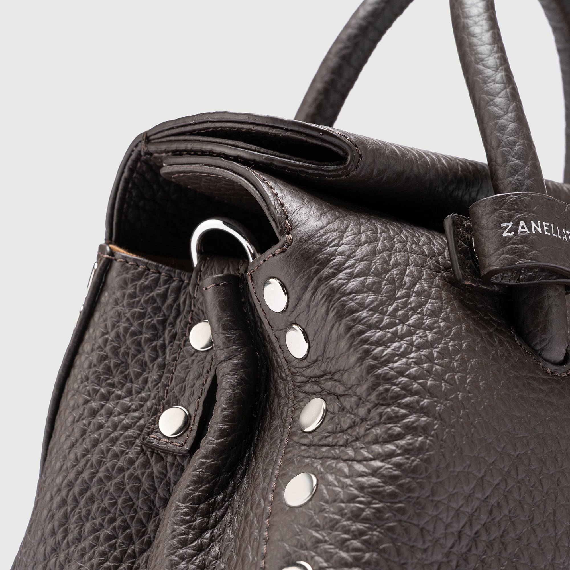Zanellato Dotta® S borsa marrone pelle martellata
