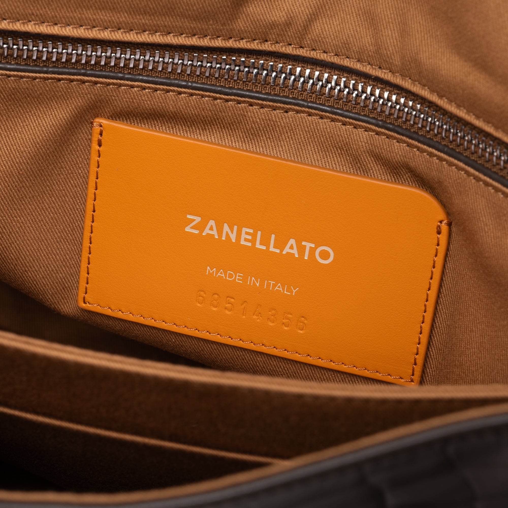 Zanellato Postina® M borsa marrone effetto coccodrillo in pelle