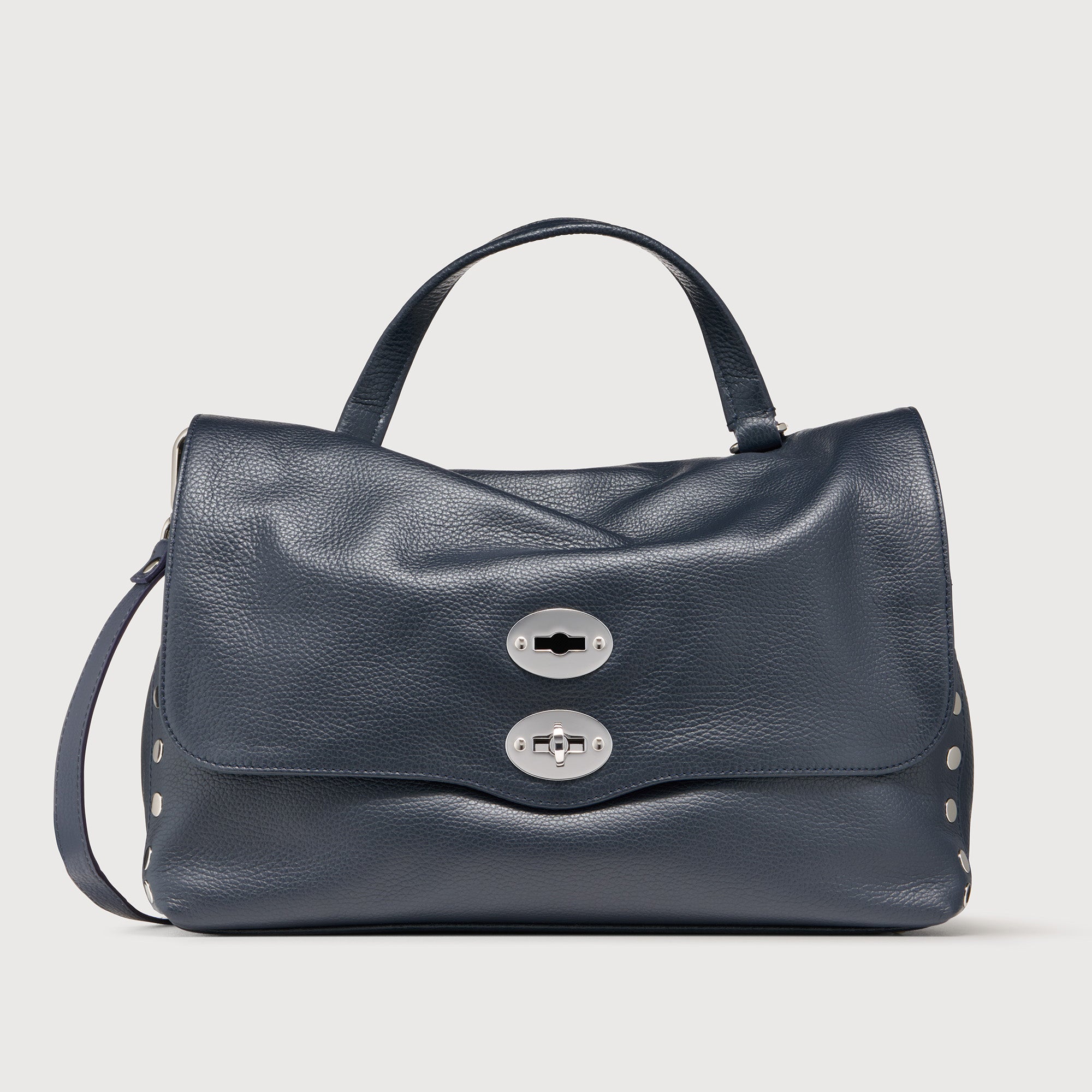 Zanellato Postina® M borsa Dark Navy in pelle martellata