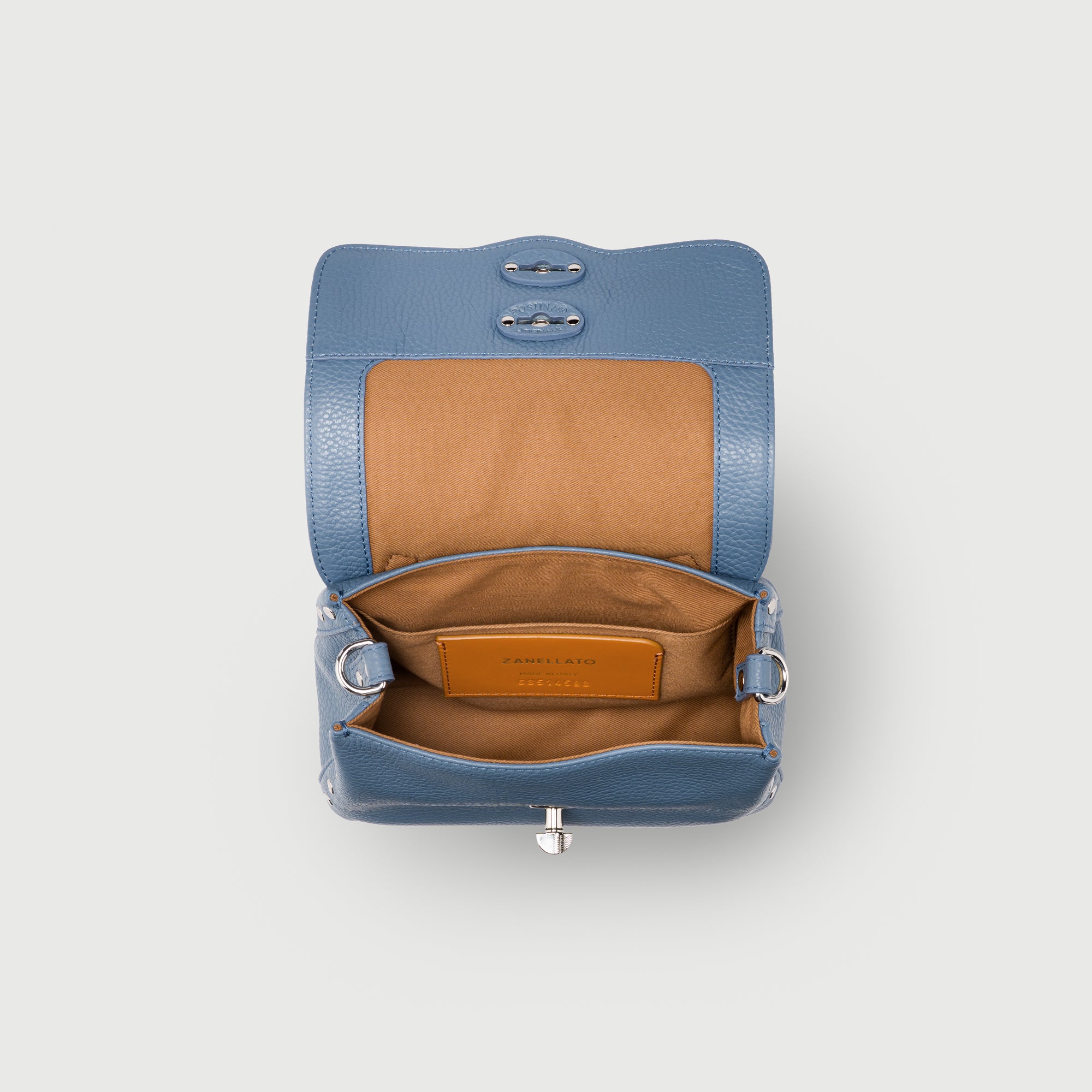 Zanellato Postina® BABY borsa blu Sambuco Notturno in pelle martellata