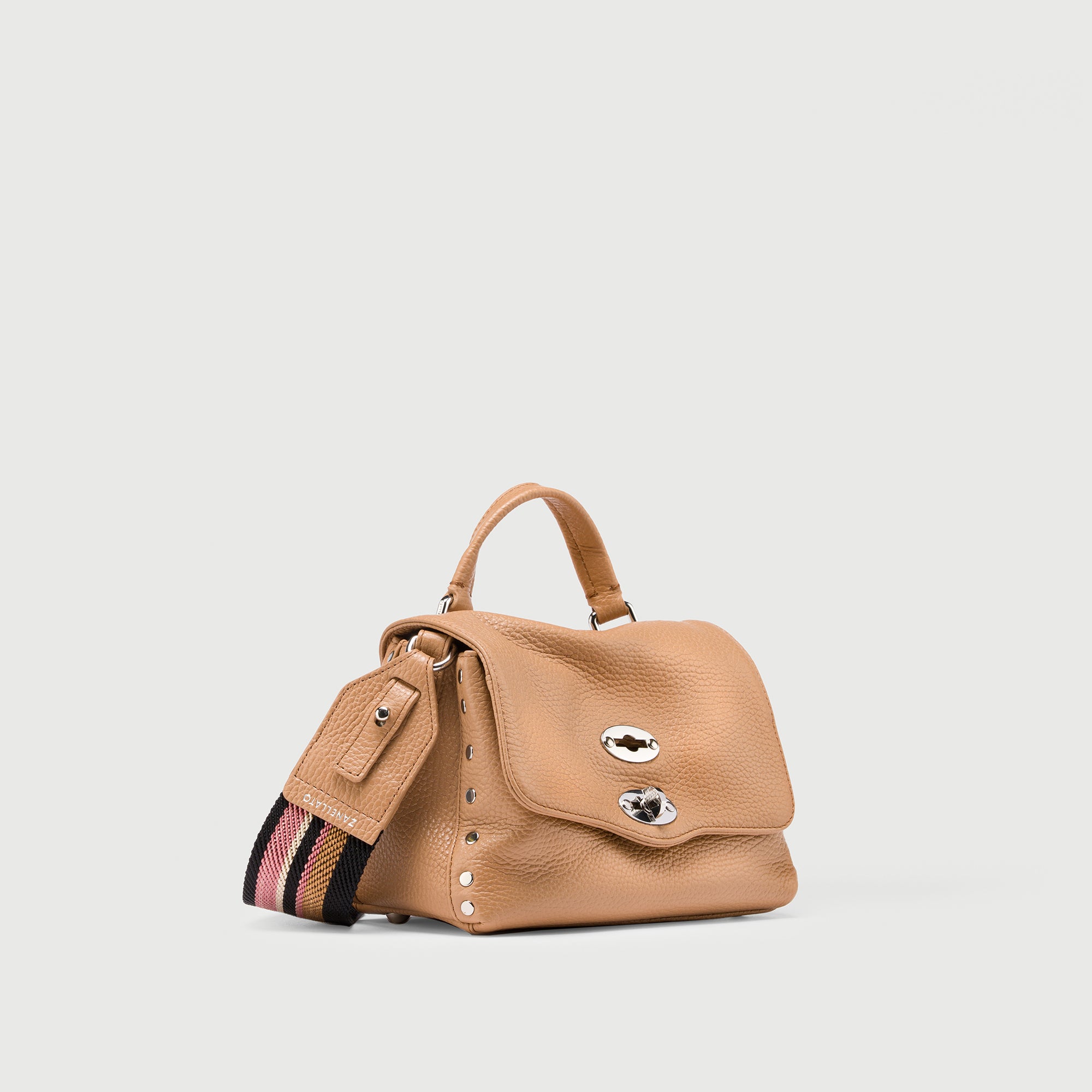 Zanellato Postina® S Baby borsa marrone pelle martellata