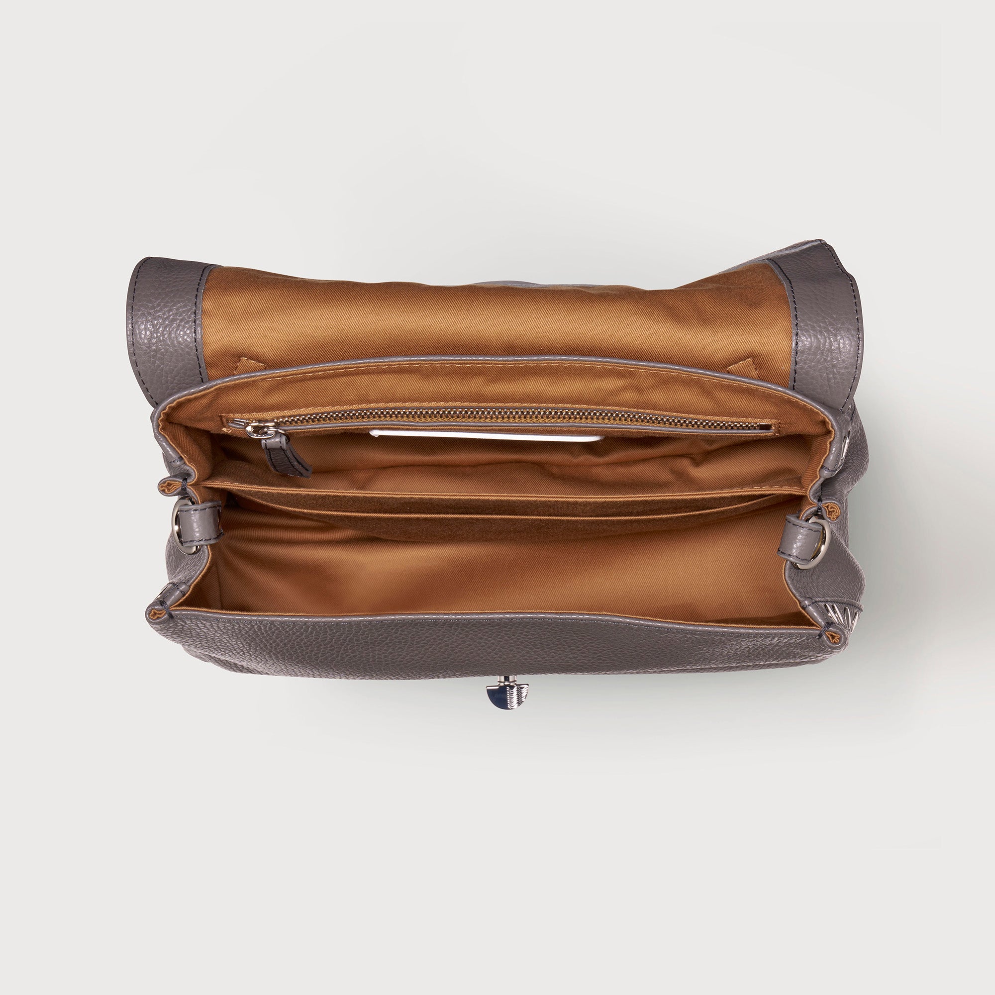 Zanellato Postina® S borsa grigia in pelle martellata