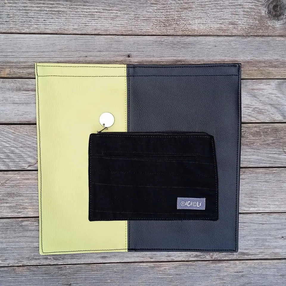 Ricicli Design Borse Pattina n°06 per Borsa TAKA verde e nera