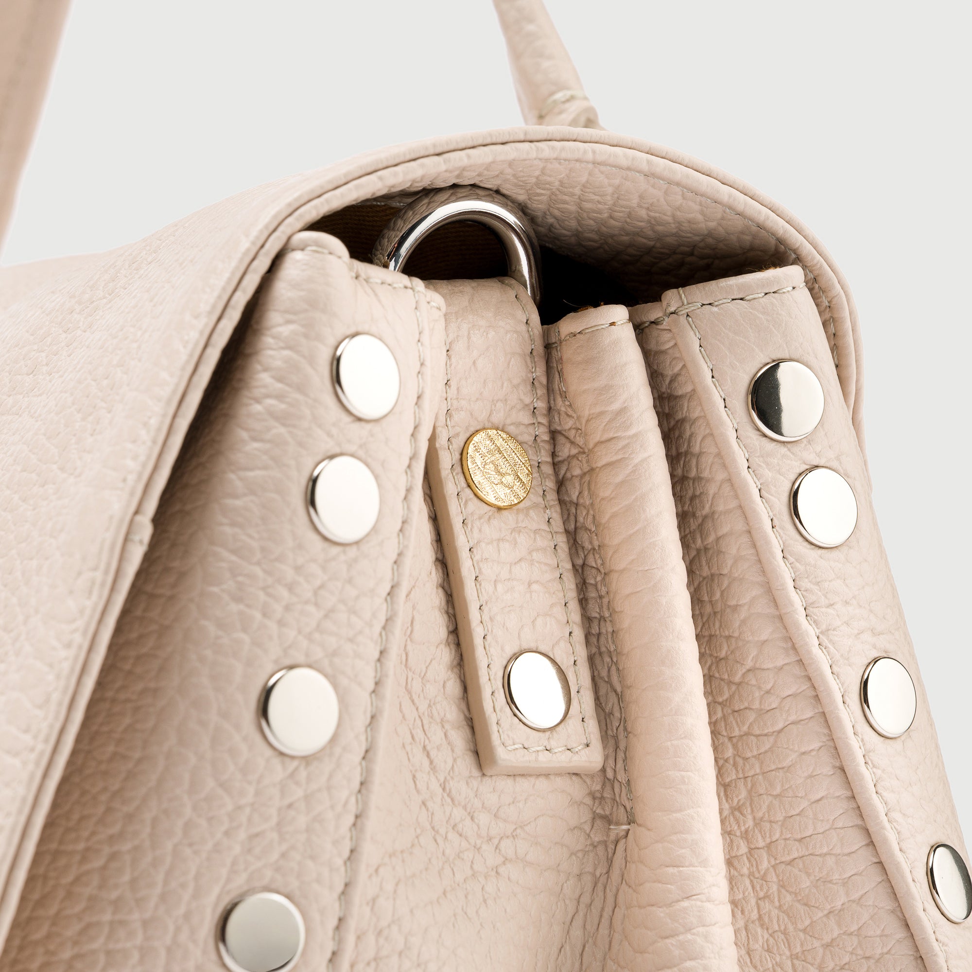 Zanellato Postina® S borsa bianca Carnaroli in pelle martellata