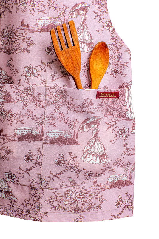 Borseggi Grembiuli Grembiule cucina & giardino Toile de Jouy rosa