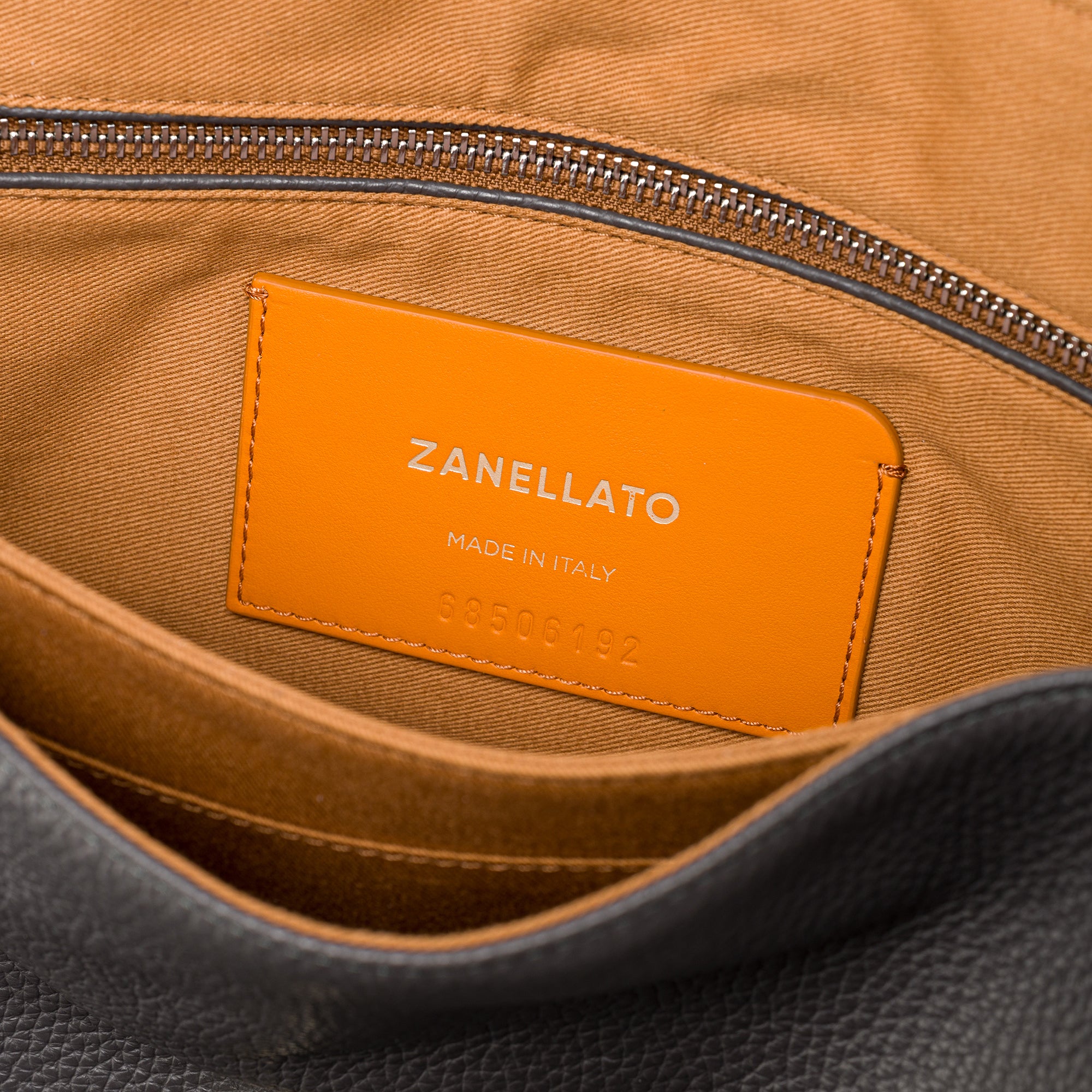 Zanellato Postina® M borsa a tracolla grigio Vulcano in pelle martellata