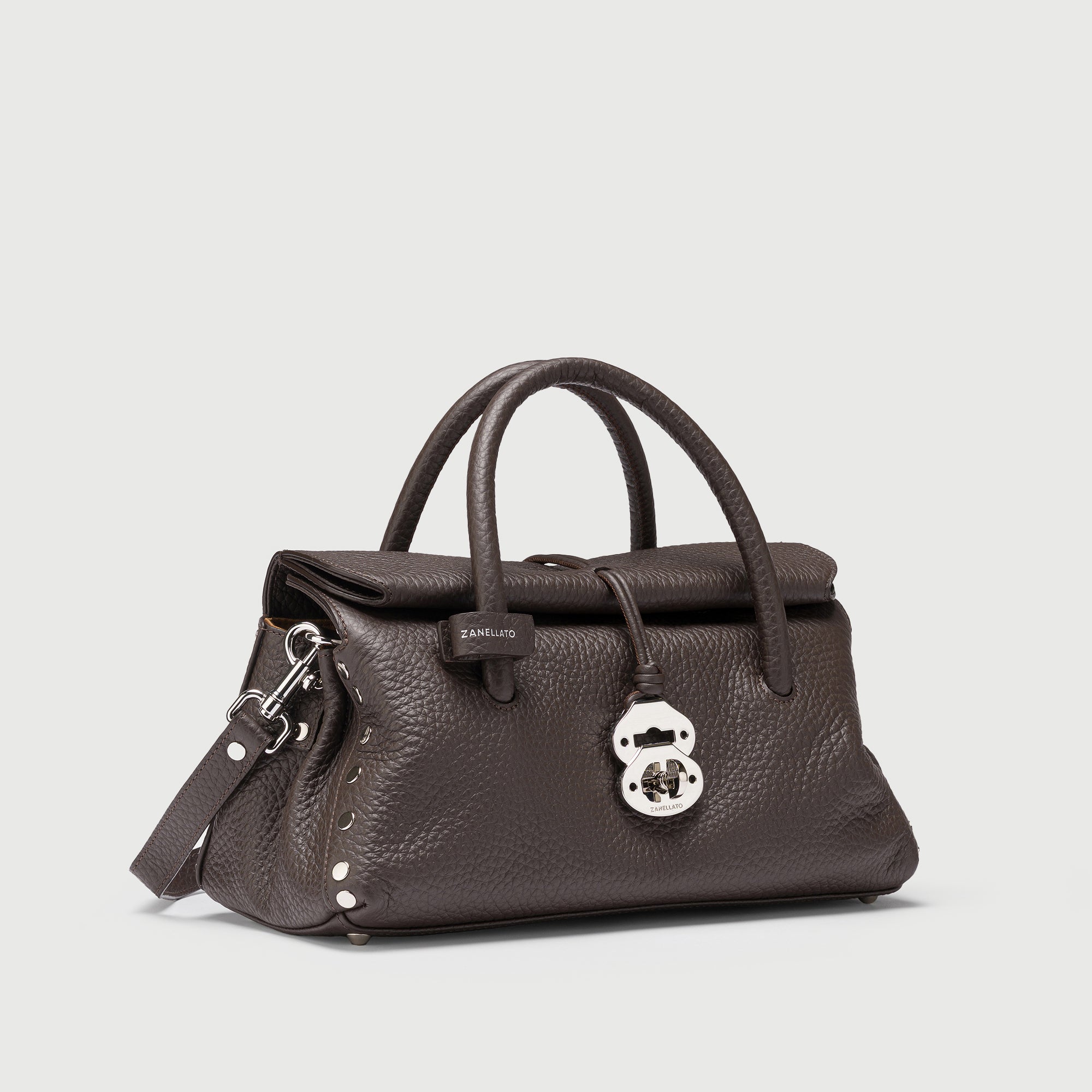 Zanellato Dotta® S borsa marrone pelle martellata