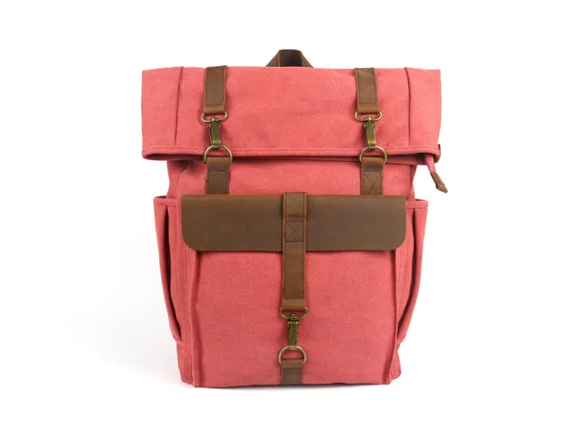 Crazy Lou Sac en coton 7049 zaino in cotone e pelle