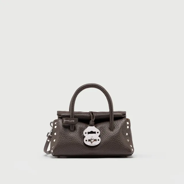 Zanellato Dotta® Baby borsa marrone in pelle martellata