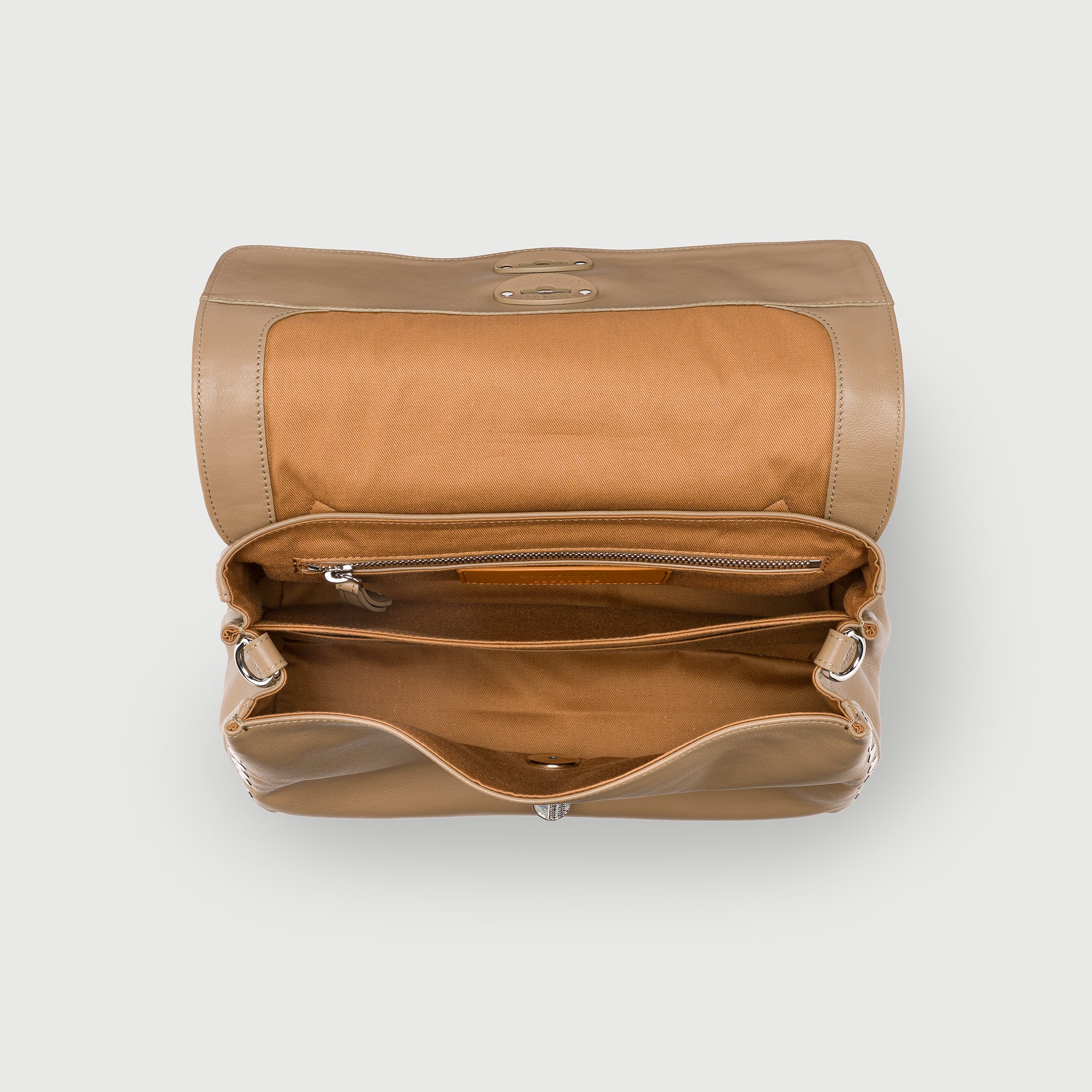 Zanellato Postina® borsa S grigia in pelle liscia