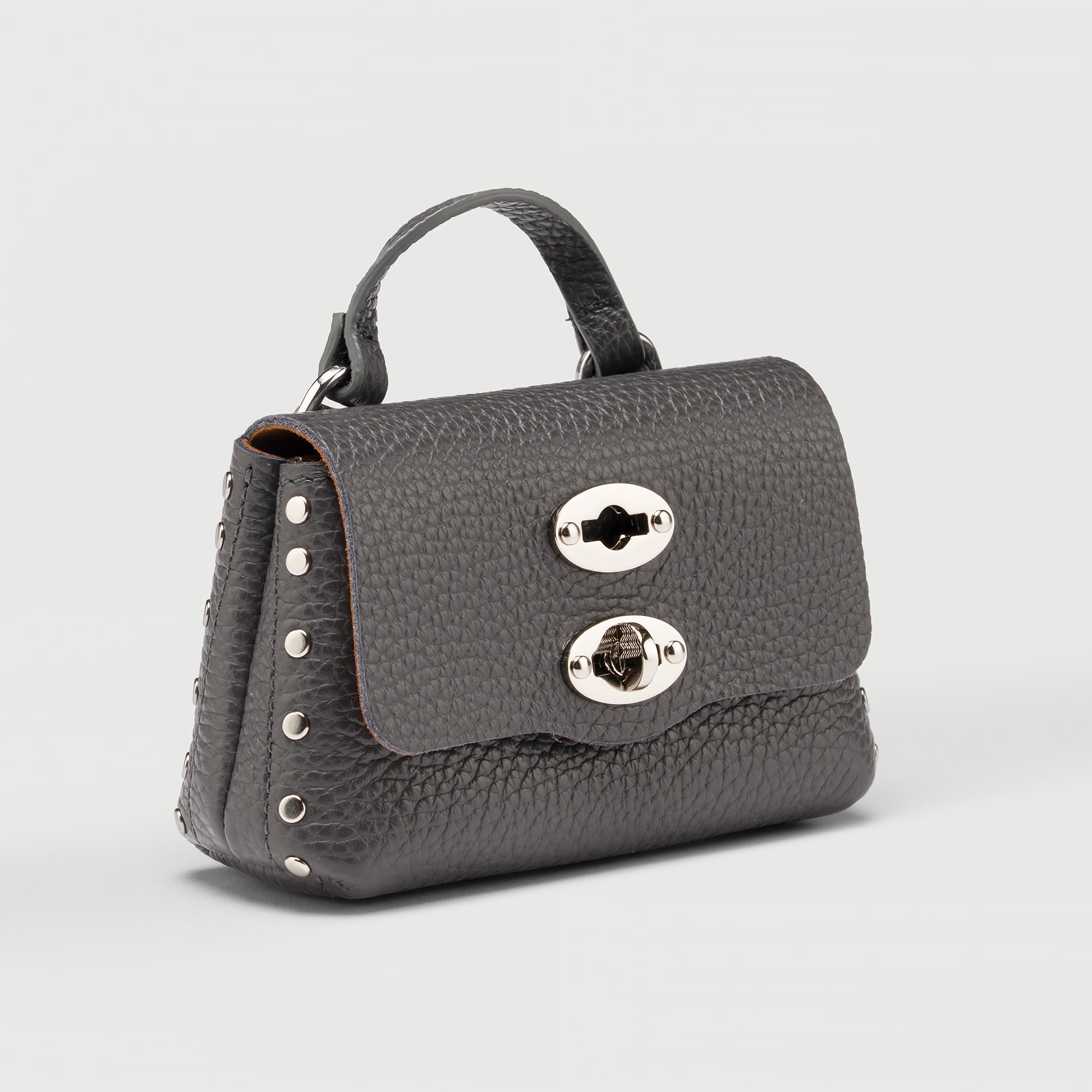 Zanellato Postina® Wallet Mini portafoglio grigio in pelle martellata