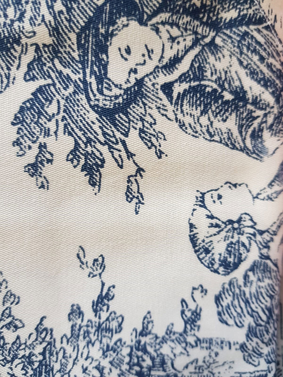 Borseggi Grembiuli Grembiule cucina & giardino Toile de Jouy blu