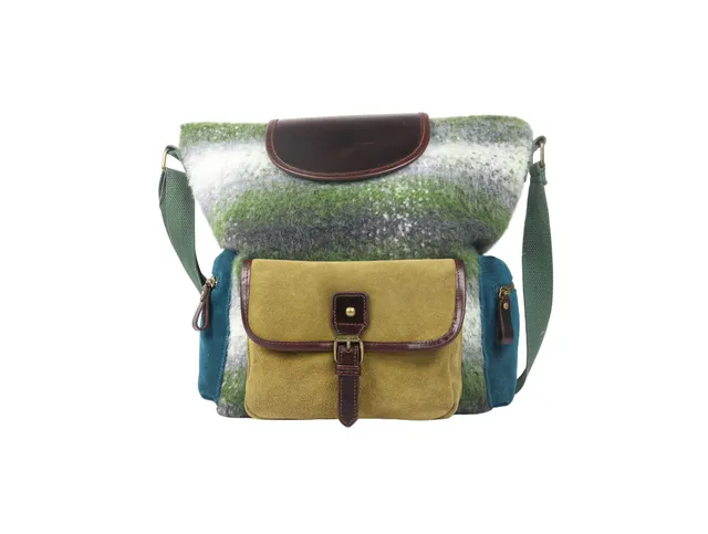 Crazy Lou Sac en cuir Sac en feutrine et cuir 7414 borsa in feltro e pelle