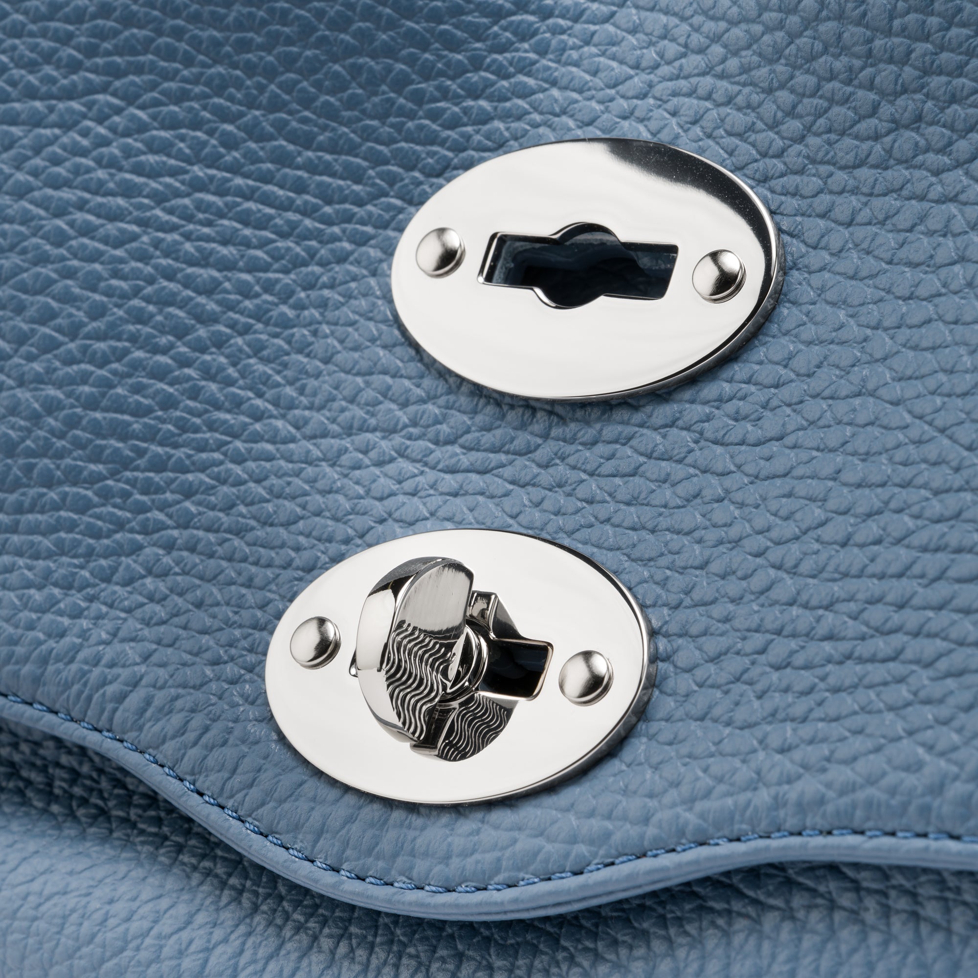 Zanellato Postina® M borsa Blu Sambuco Notturno in pelle martellata