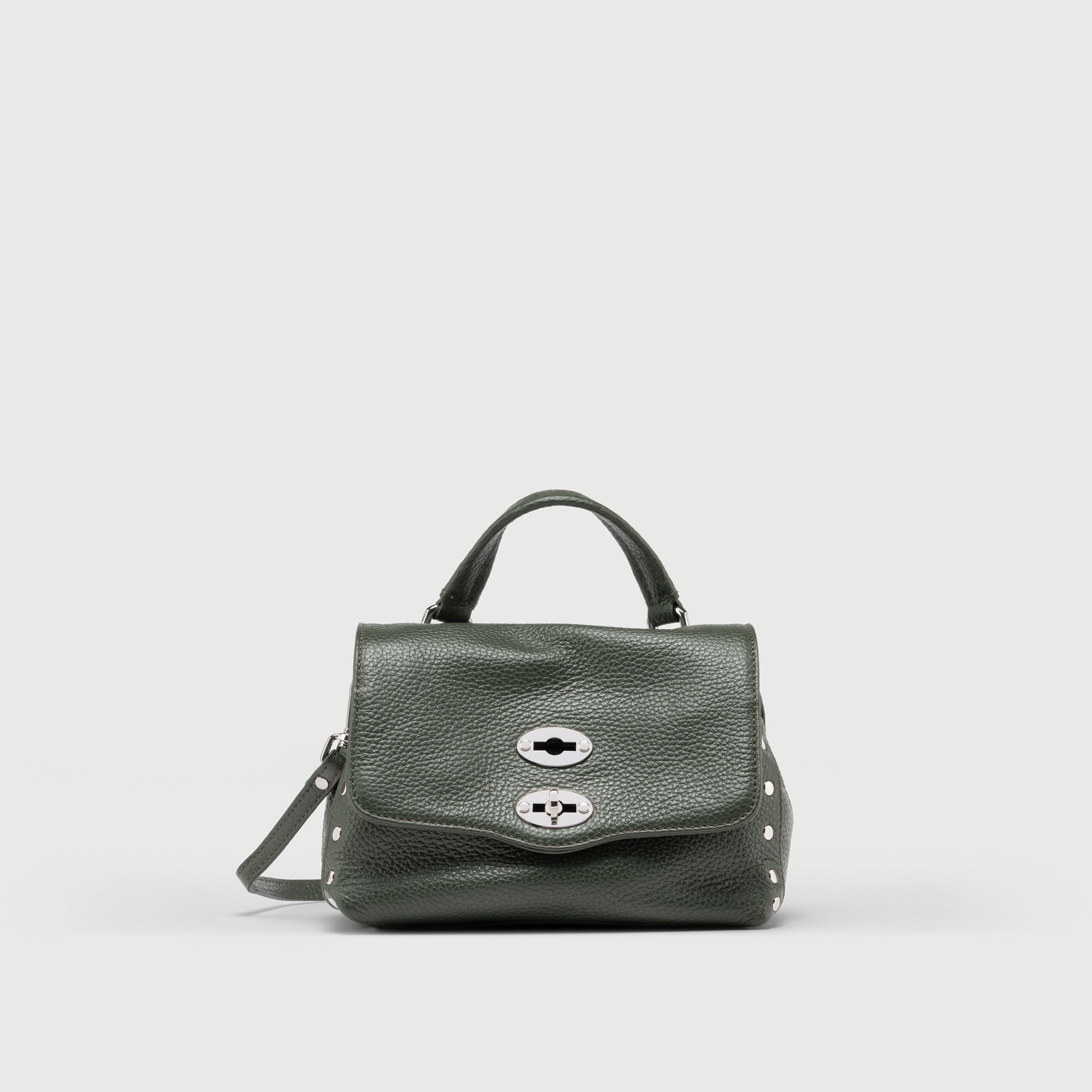 Zanellato Postina® BABY borsa verde Giardino di Boboli in pelle martellata