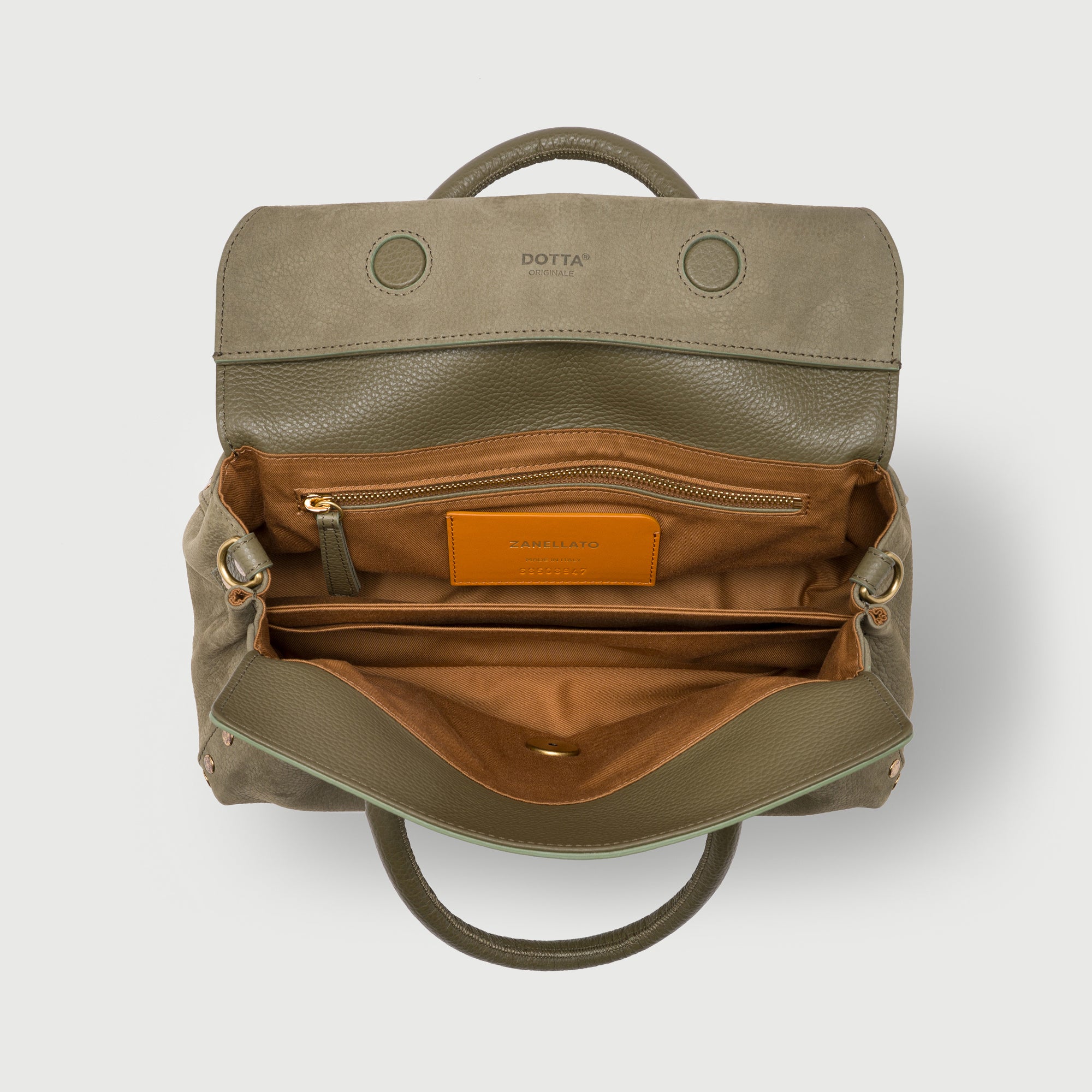Zanellato Dotta® S borsa verde in pelle nabuk