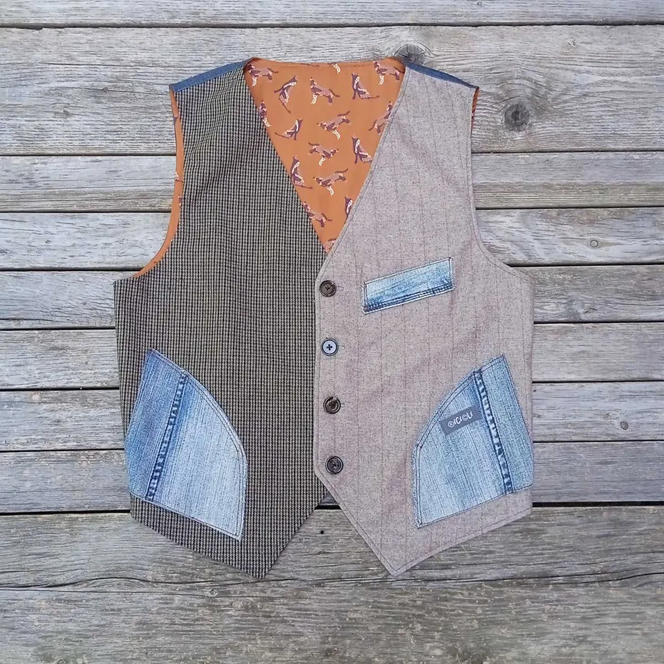 Ricicli Design Abbigliamento Gilet double face n°18 taglia M riciclato