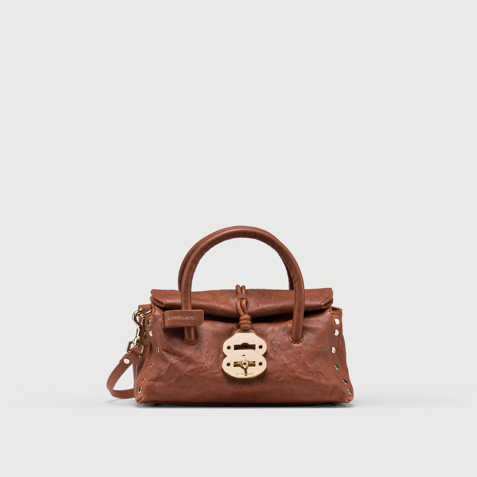 Zanellato Dotta® BABY borsa marrone pelle stropicciata