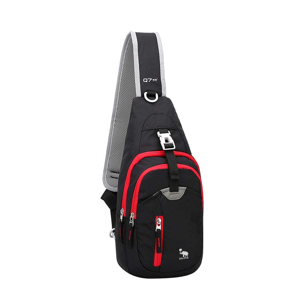OIWAS Sling Bags Zaino monospalla nero impermeabile