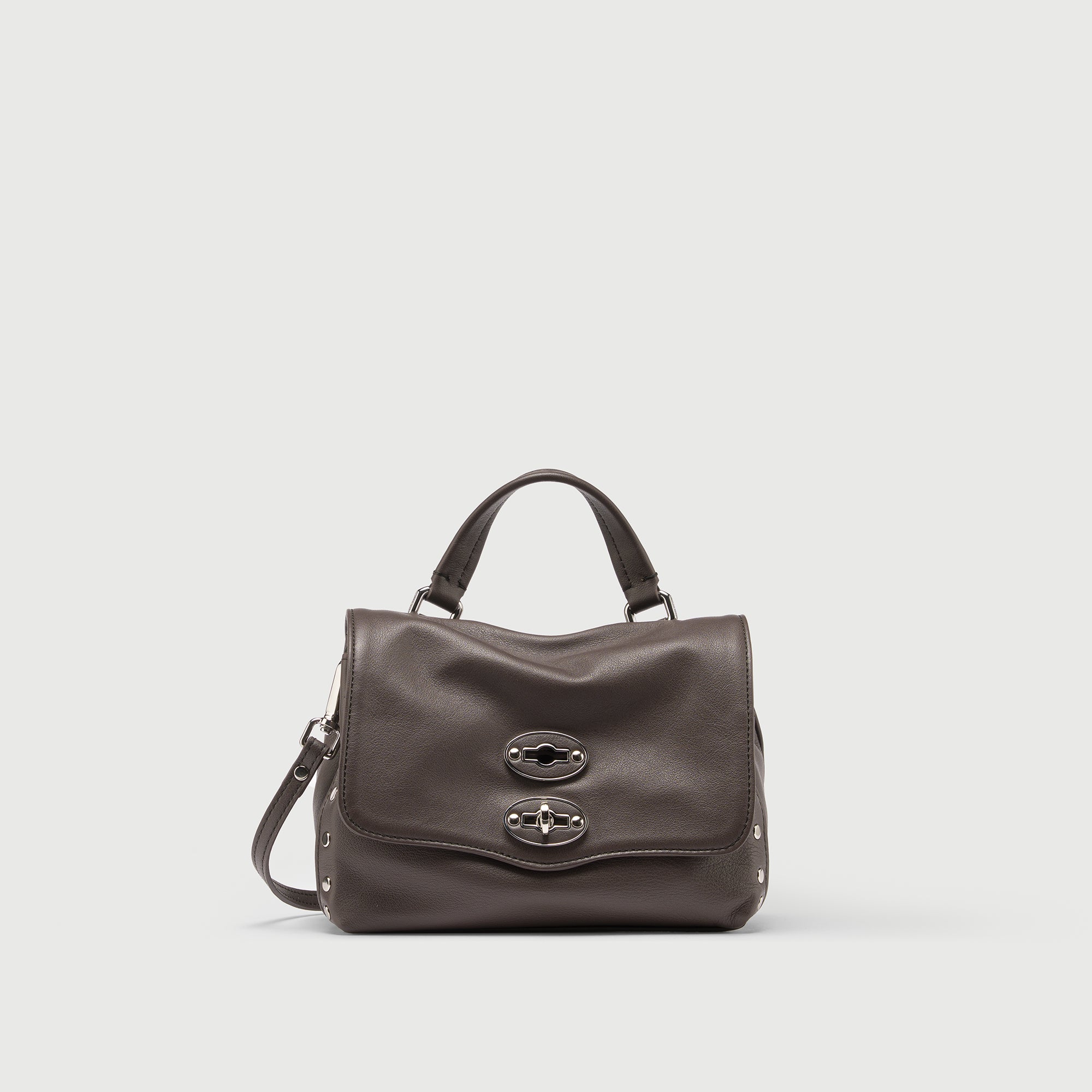 Zanellato Postina® BABY borsa a mano e tracolla marrone Marengo pelle liscia