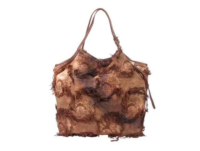 Crazy Lou Sac en coton 7428 borsa in cotone lavato con pelle