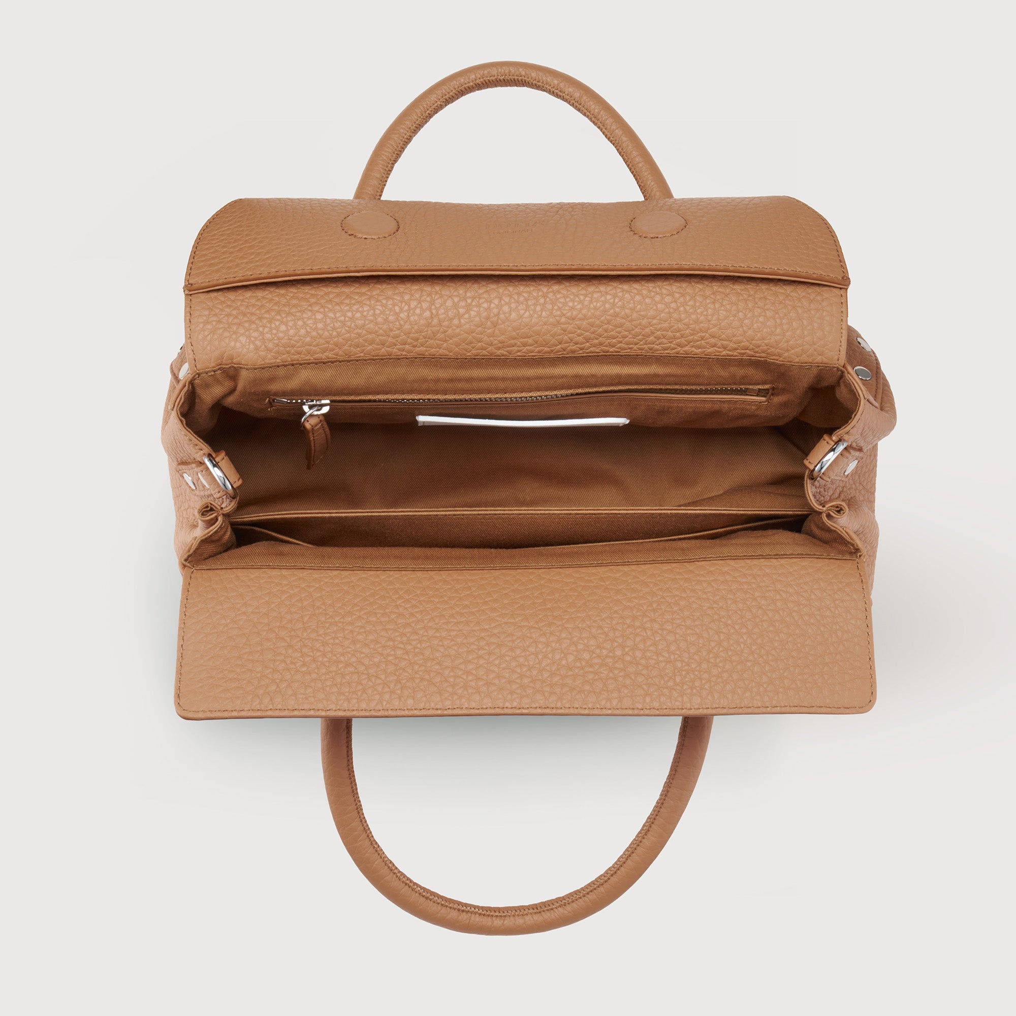 Zanellato Dotta® S borsa Brown Amaretto in pelle martellata