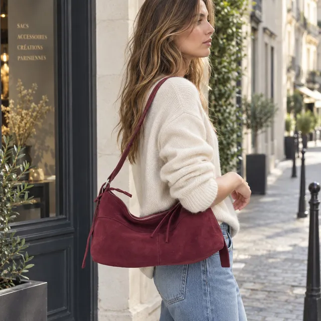 Crazy Lou Sac en cuir 7370 borsa in camoscio con tracolla