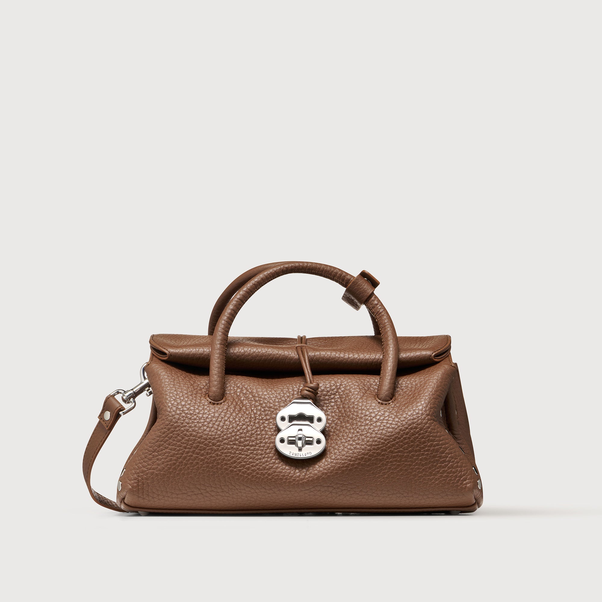 Zanellato Dotta® S borsa marrone in pelle martellata