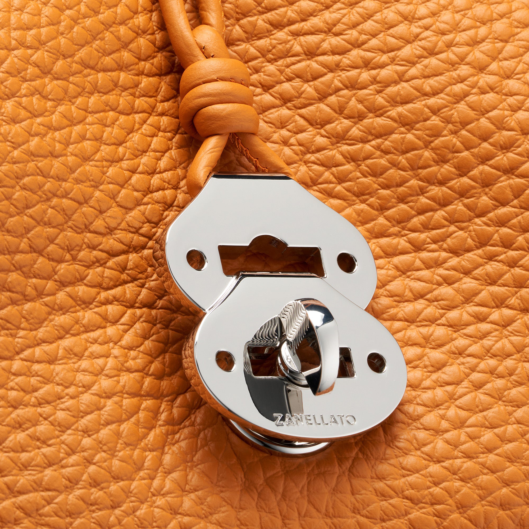 Zanellato Dotta® XL borsa arancione pelle martellata