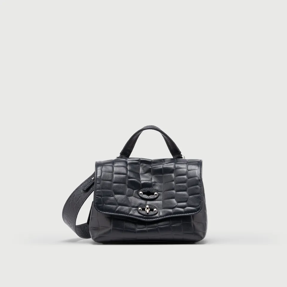 Zanellato Postina® BABY borsa blu pelle stampata