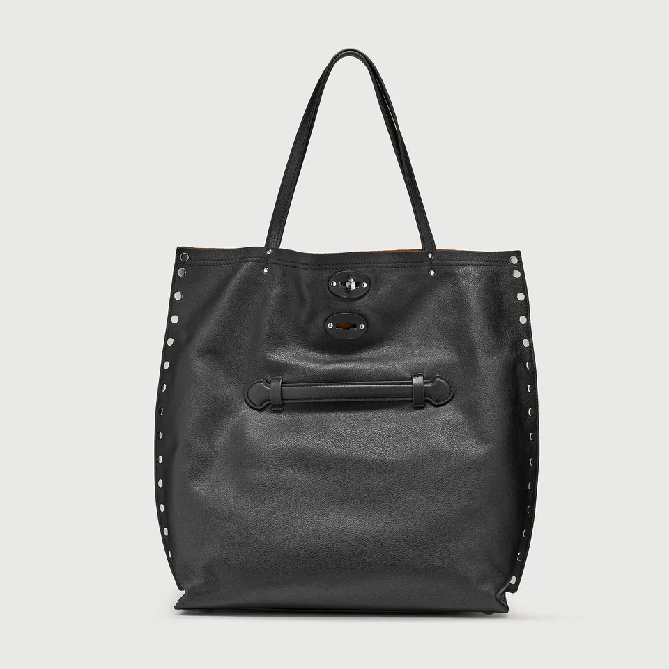 Zanellato A' Spasso® M borsa nera pelle liscia trasformabile