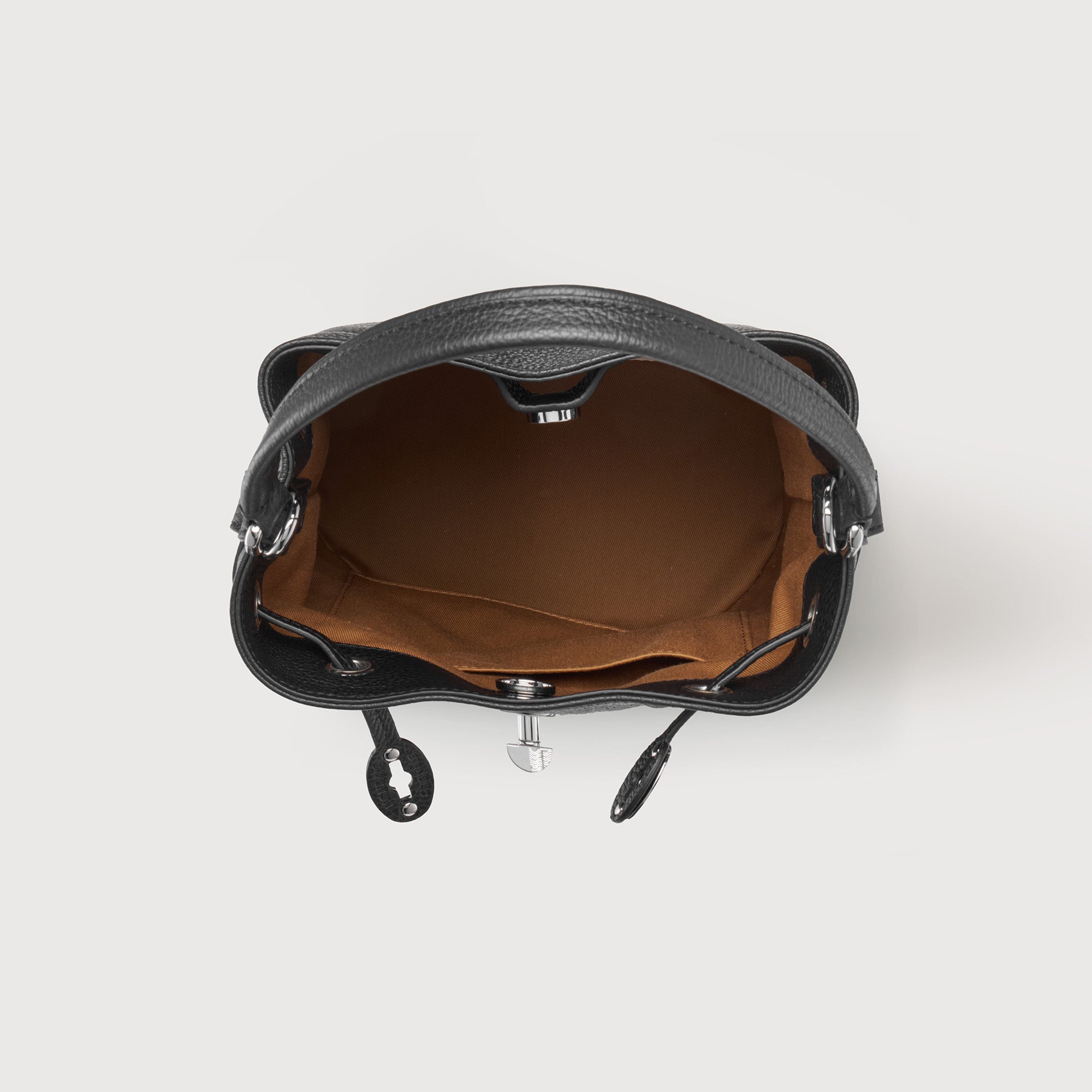 Zanellato Mondà® S borsa a mano Black Nero in pelle martellata