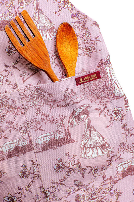 Borseggi Grembiuli Grembiule cucina & giardino Toile de Jouy rosa