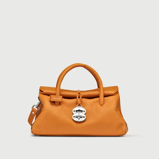 Zanellato Dotta® S borsa arancione in pelle martellata