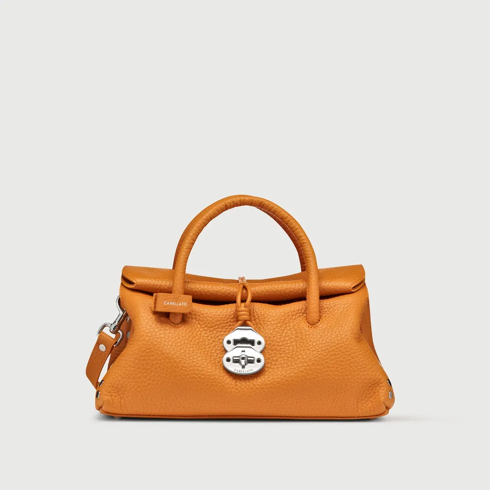 Zanellato Dotta® S borsa arancione in pelle martellata