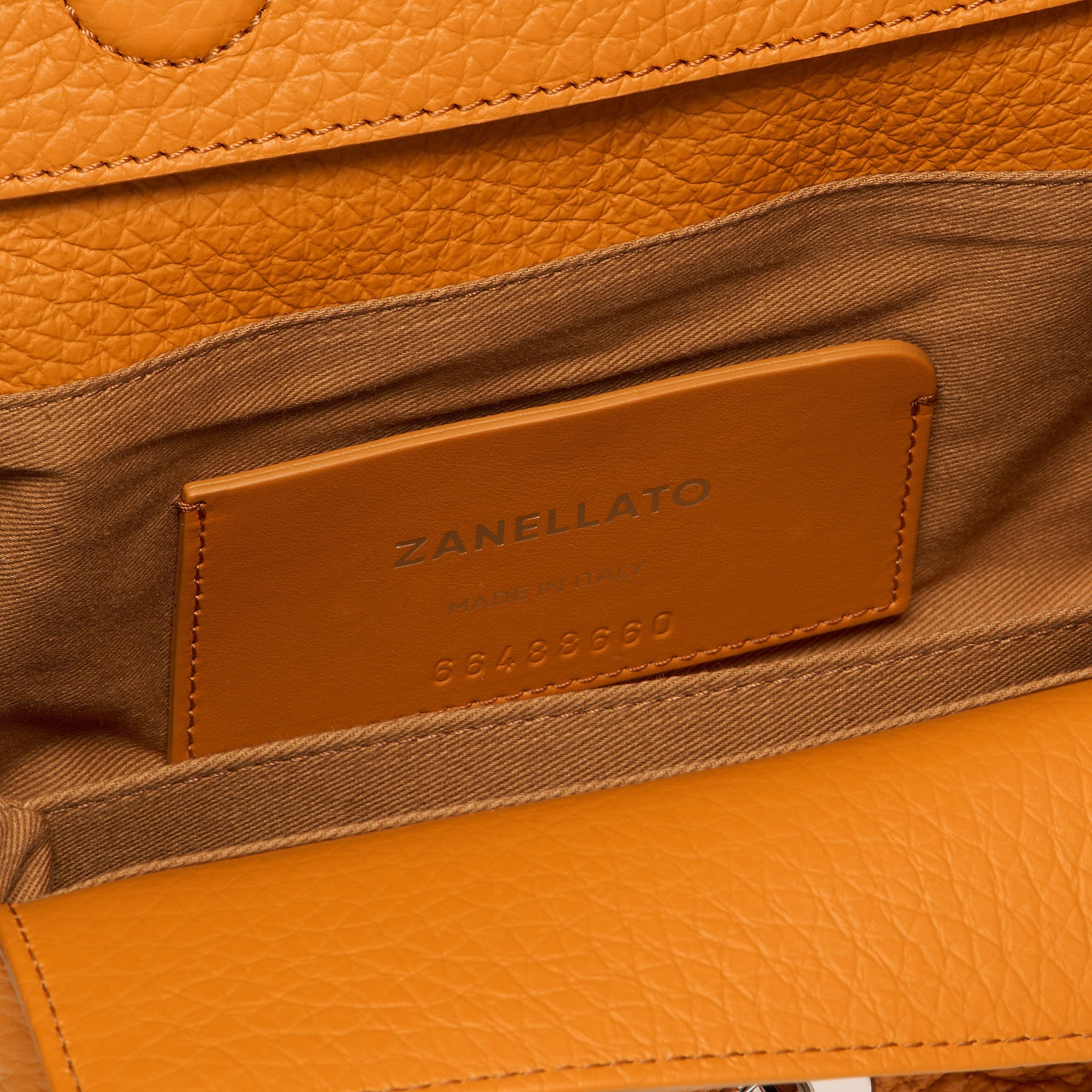 Zanellato Dotta® Baby borsa a mano arancione pelle martellata
