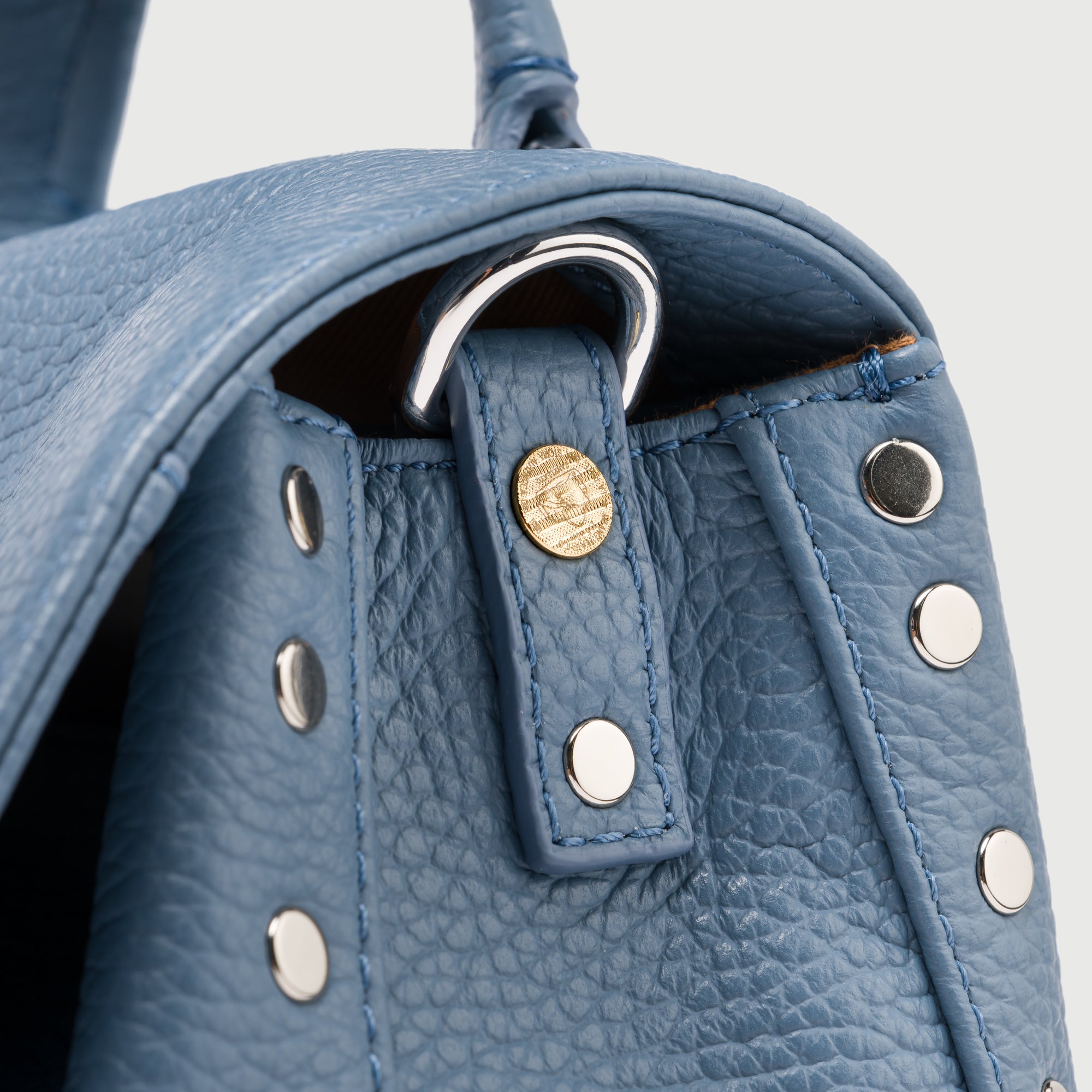 Zanellato Postina® Baby borsa blu pelle martellata