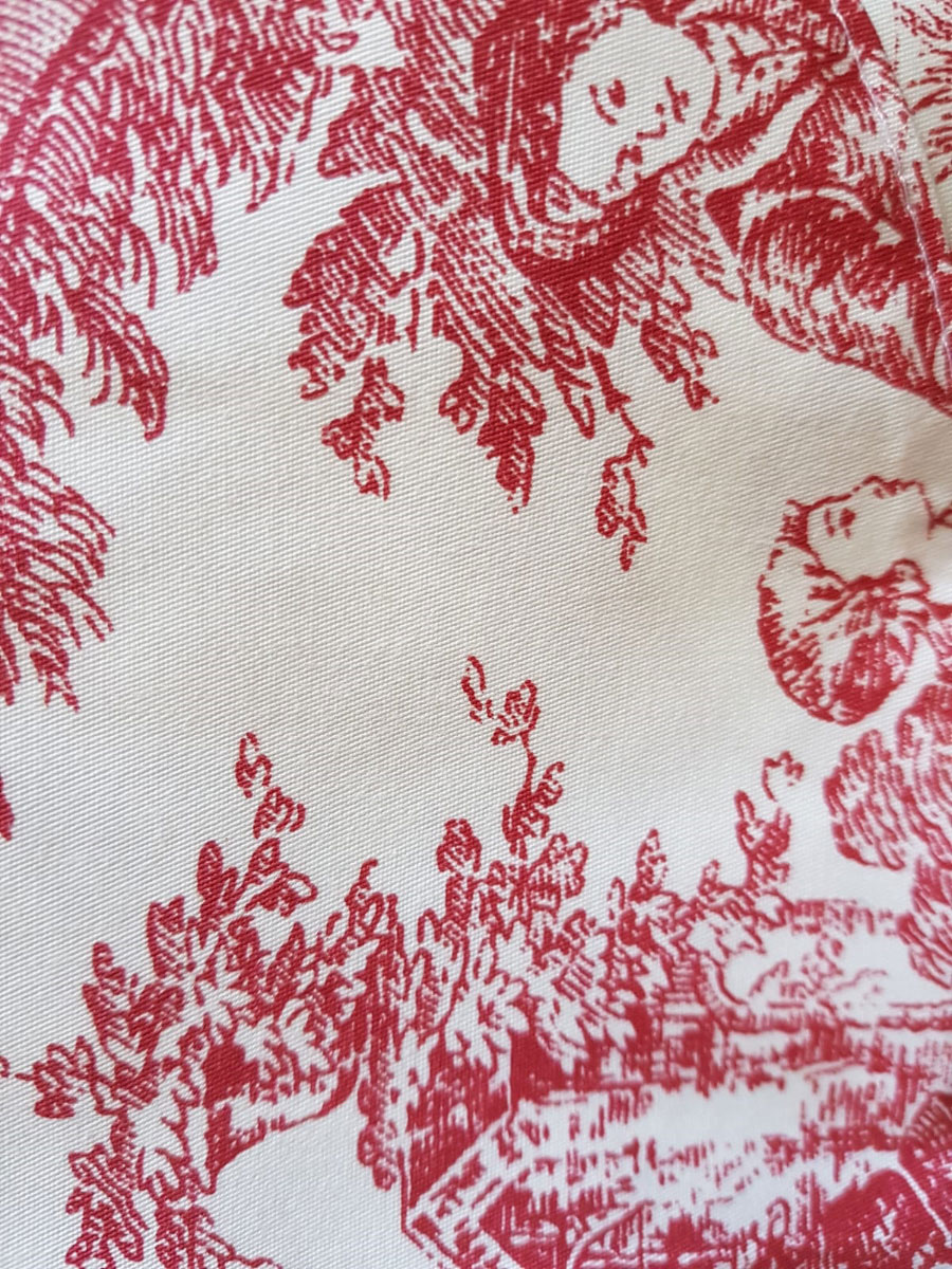 Borseggi Grembiuli Grembiule cucina & giardino Toile de Jouy rosso