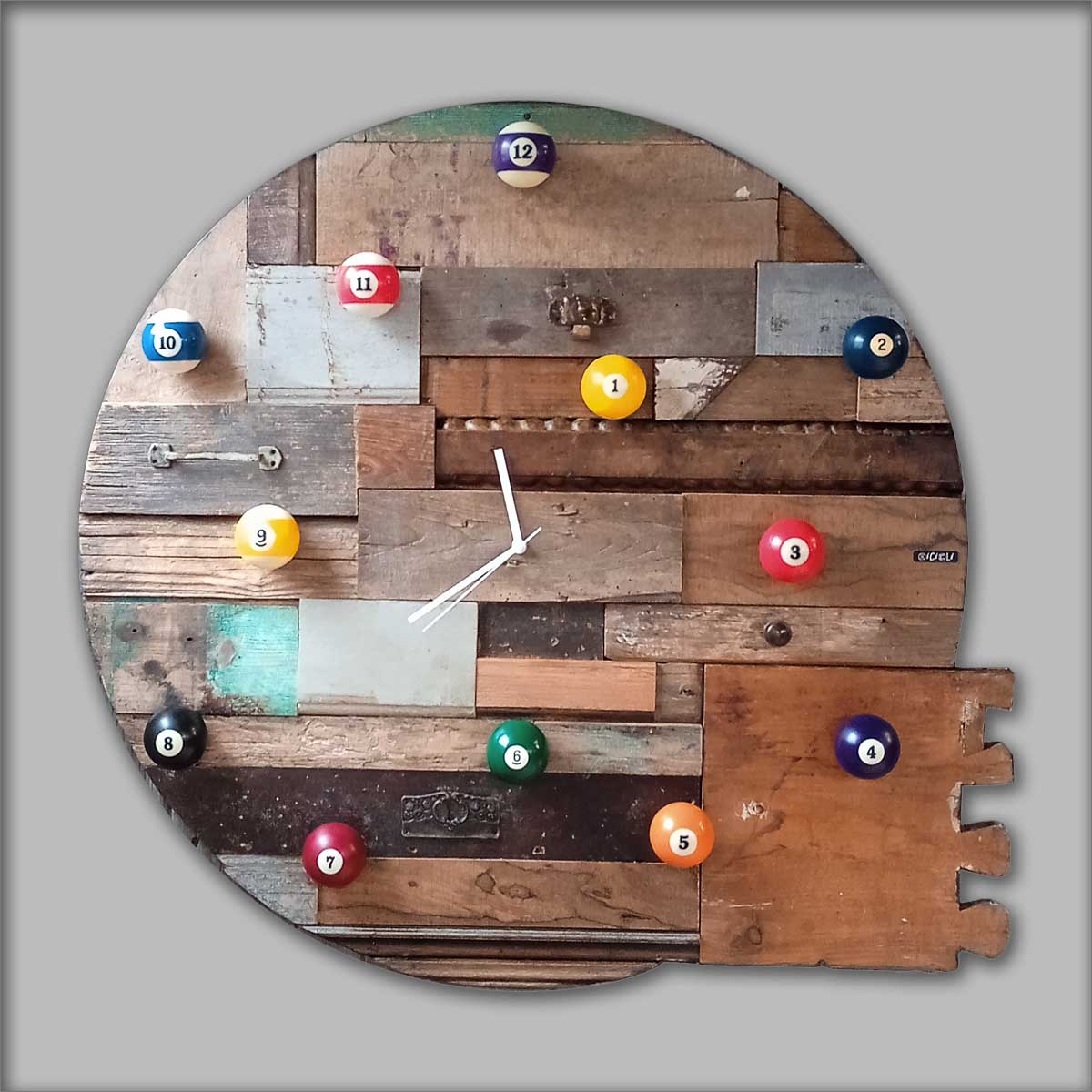 Ricicli Design Casa Orologio Biliardo a casa di Claudia RAVENNA orologio legno recuperato