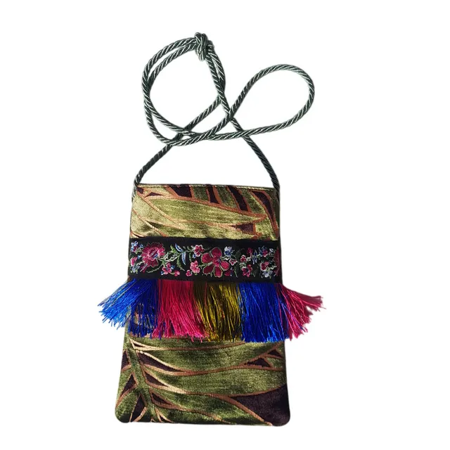Borseggi Tibetane – le tracolla Tibetana frange 01 borsa a tracolla