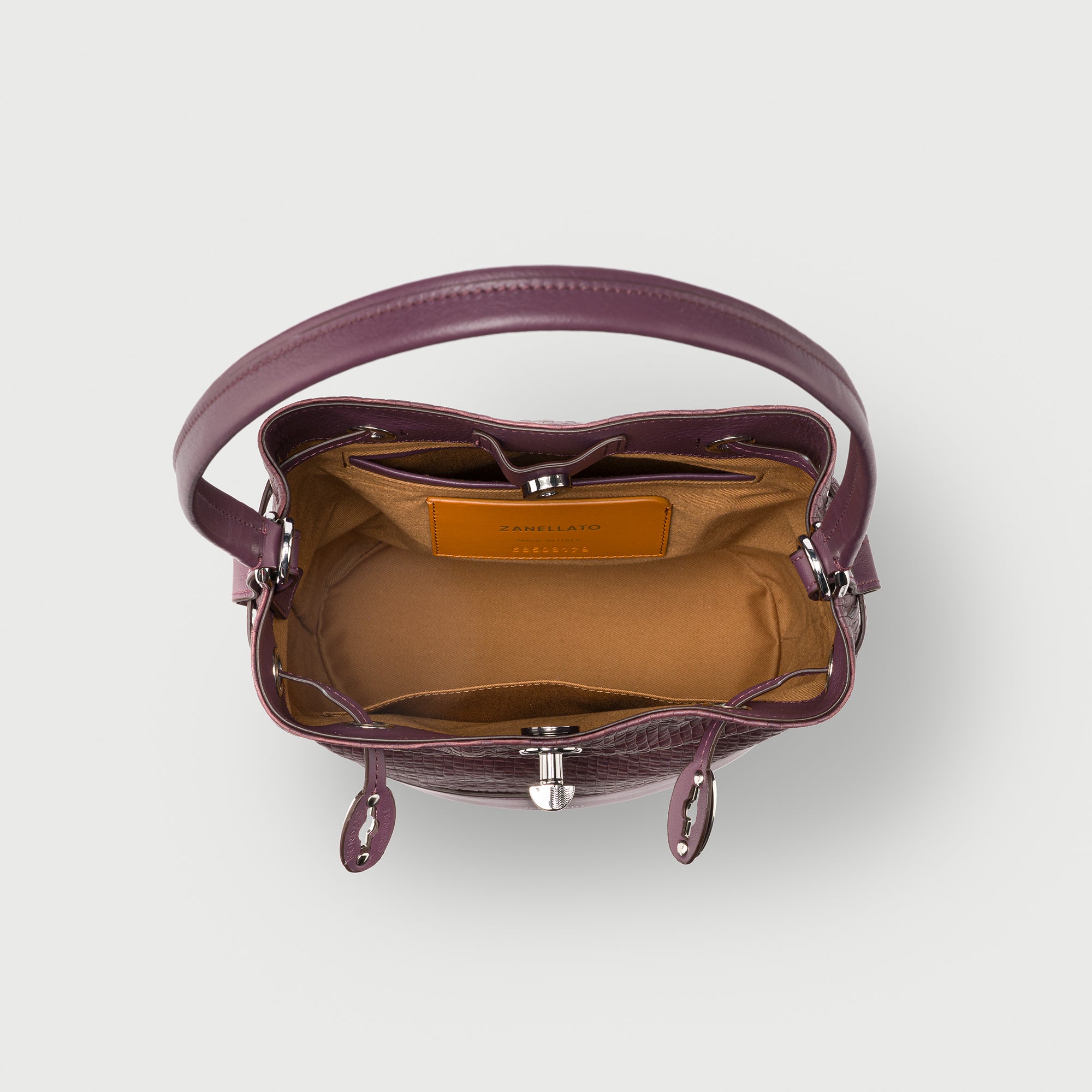 Zanellato Mondà® S borsa rossa in pelle stampata intreccio