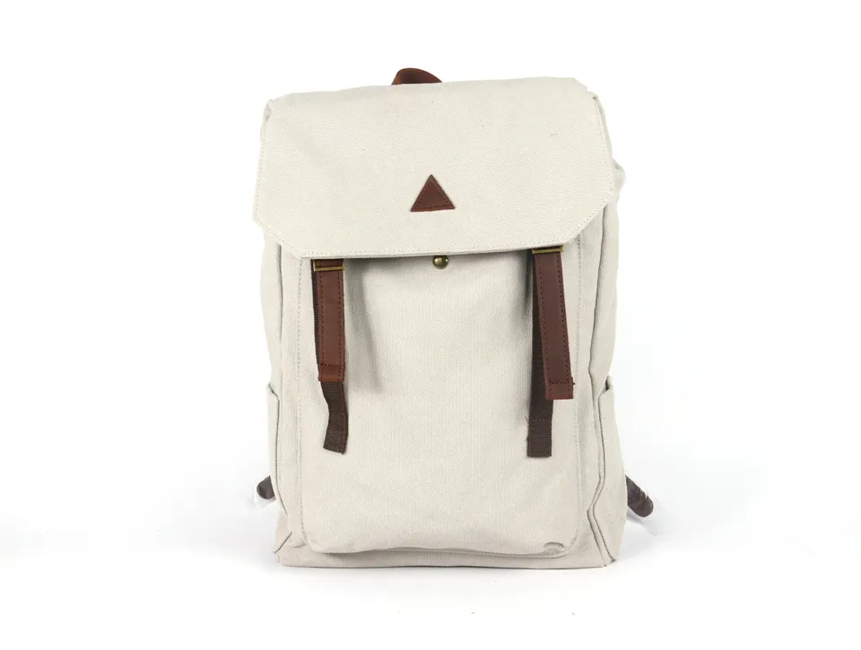 Crazy Lou Sac en coton sac a dos en coton et cuir 6798 zaino