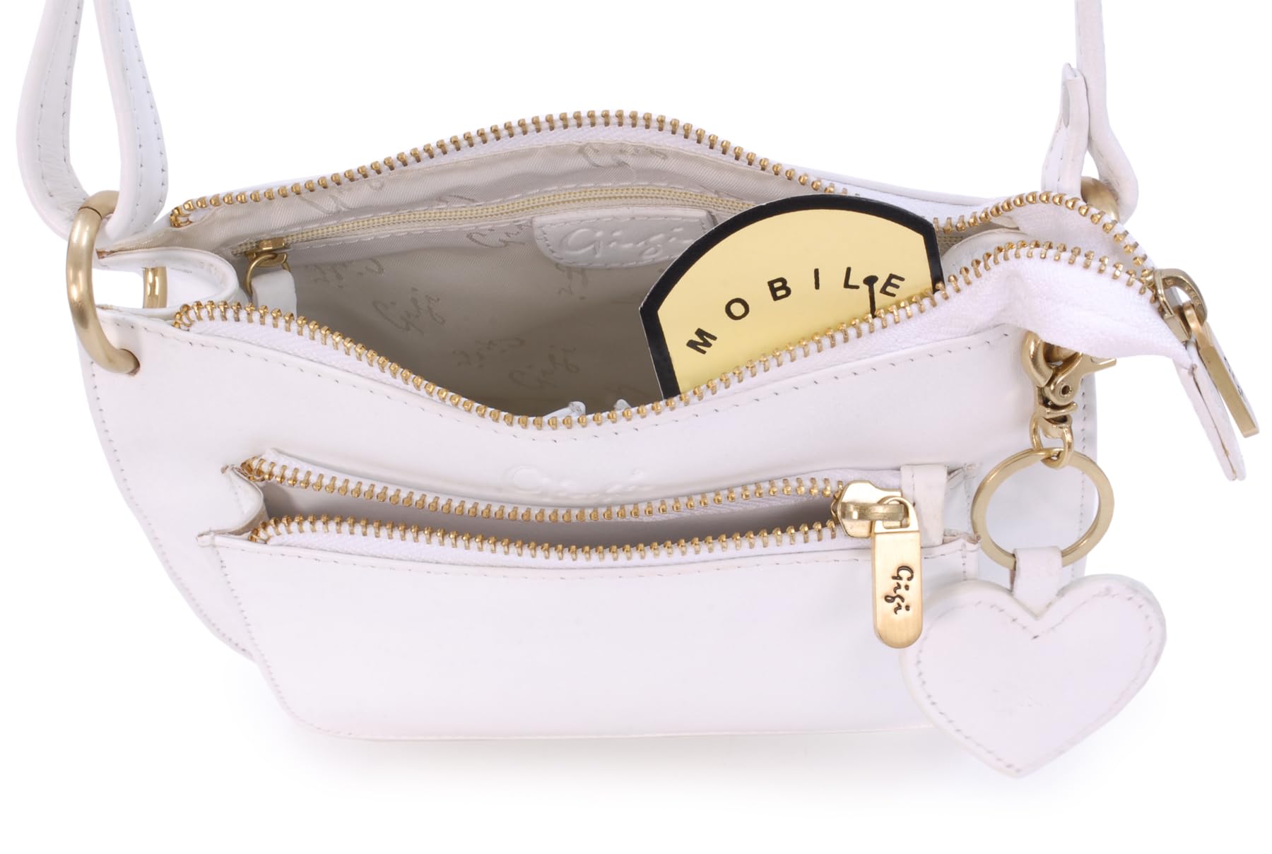 Gigi Othello Collection 9975 borsa a tracolla bianca in pelle