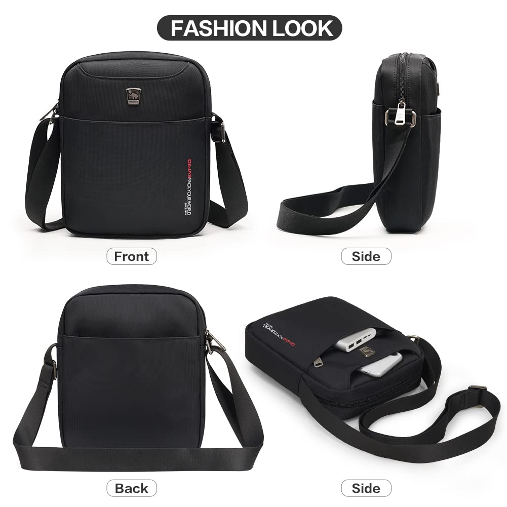 OIWAS Crossbody Bags mini borsa a tracolla nera in nylon