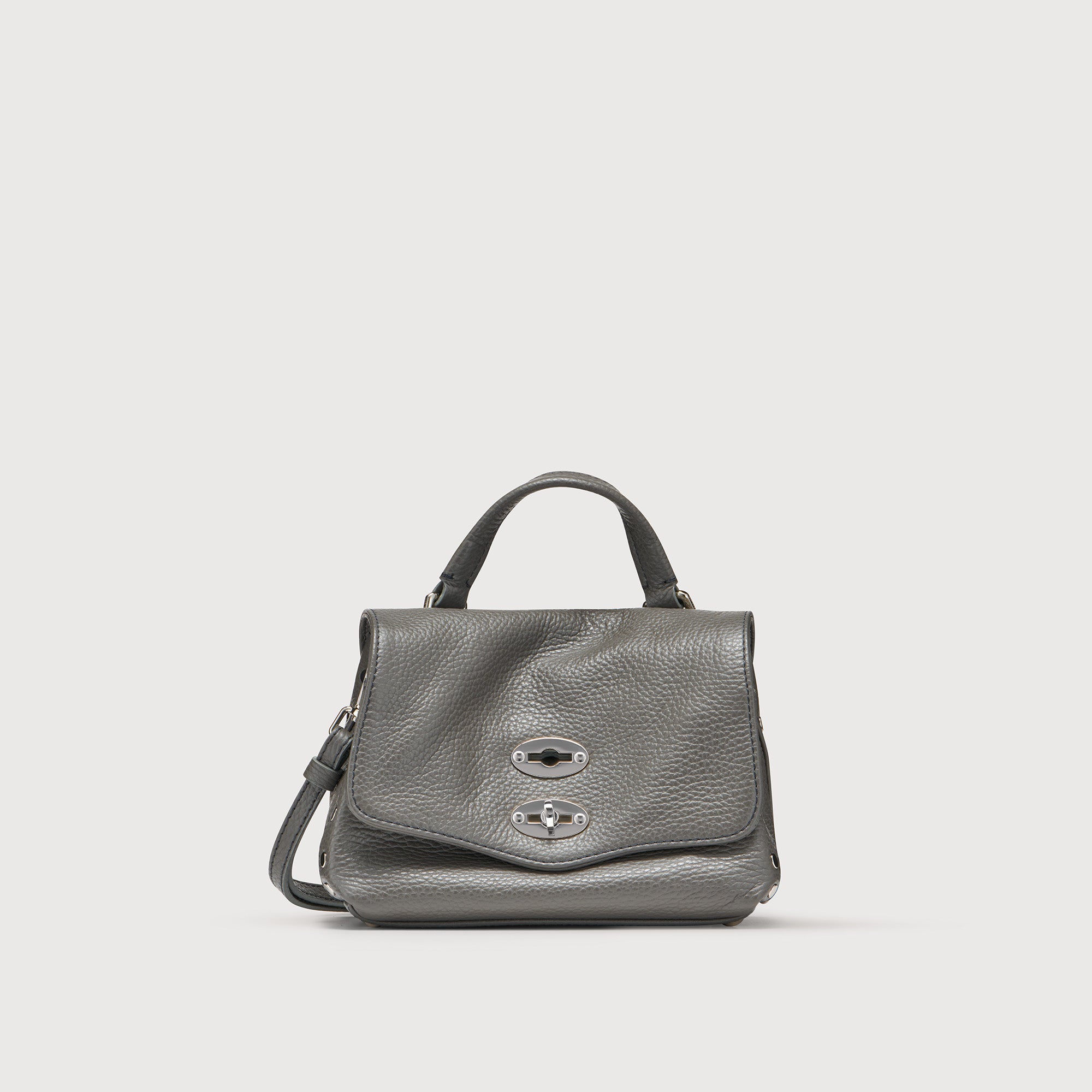 Zanellato Postina® BABY borsa mini grigia in pelle martellata